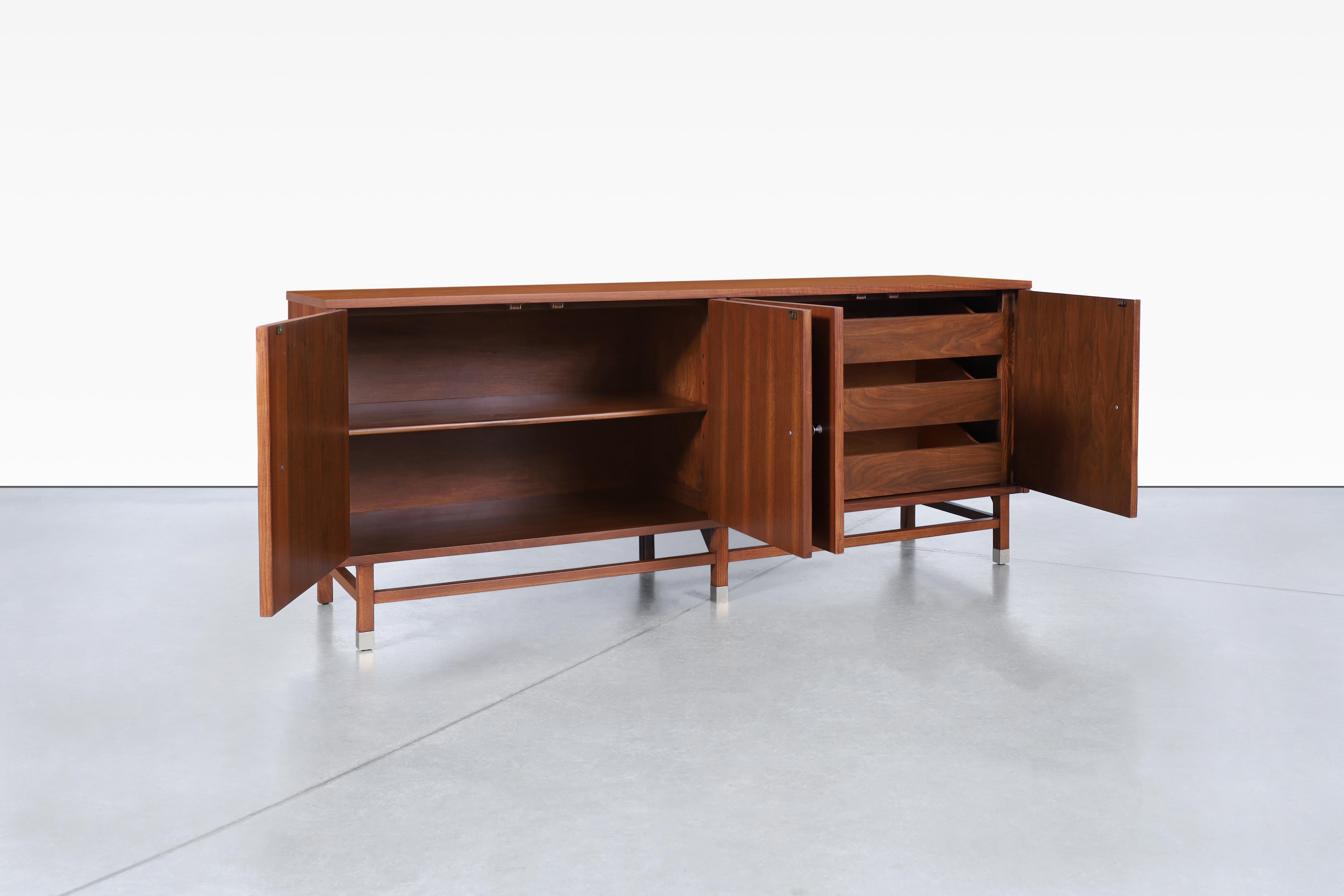 American Mid-Century Rosewood and Walnut Credenza by Stanley