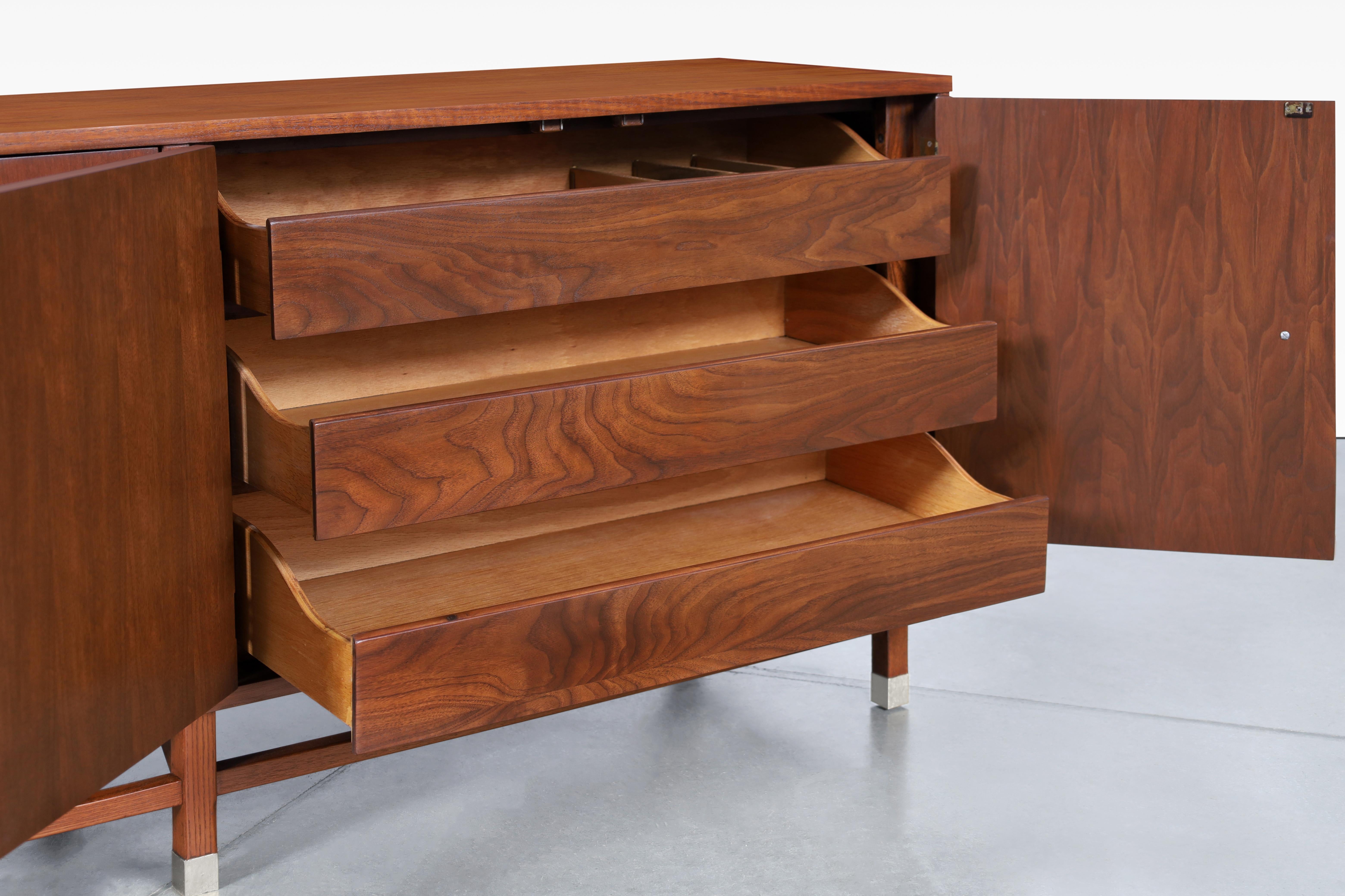 Mid-20th Century Mid-Century Rosewood and Walnut Credenza by Stanley