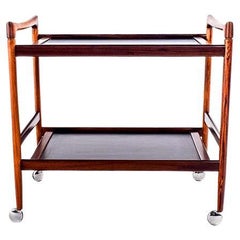 Mid Century Rosewood Bar Cart / Tea Trolley by Dyrlund