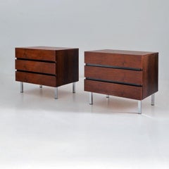 Mid Century Rosewood Bedside Cabinets with Three Drawers, Germany, c. 1960