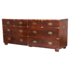 Mid Century Rosewood Campaign Style Chest of Drawers or Dresser