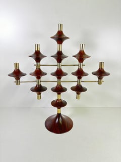 Mid Century Rosewood Candle Holder
