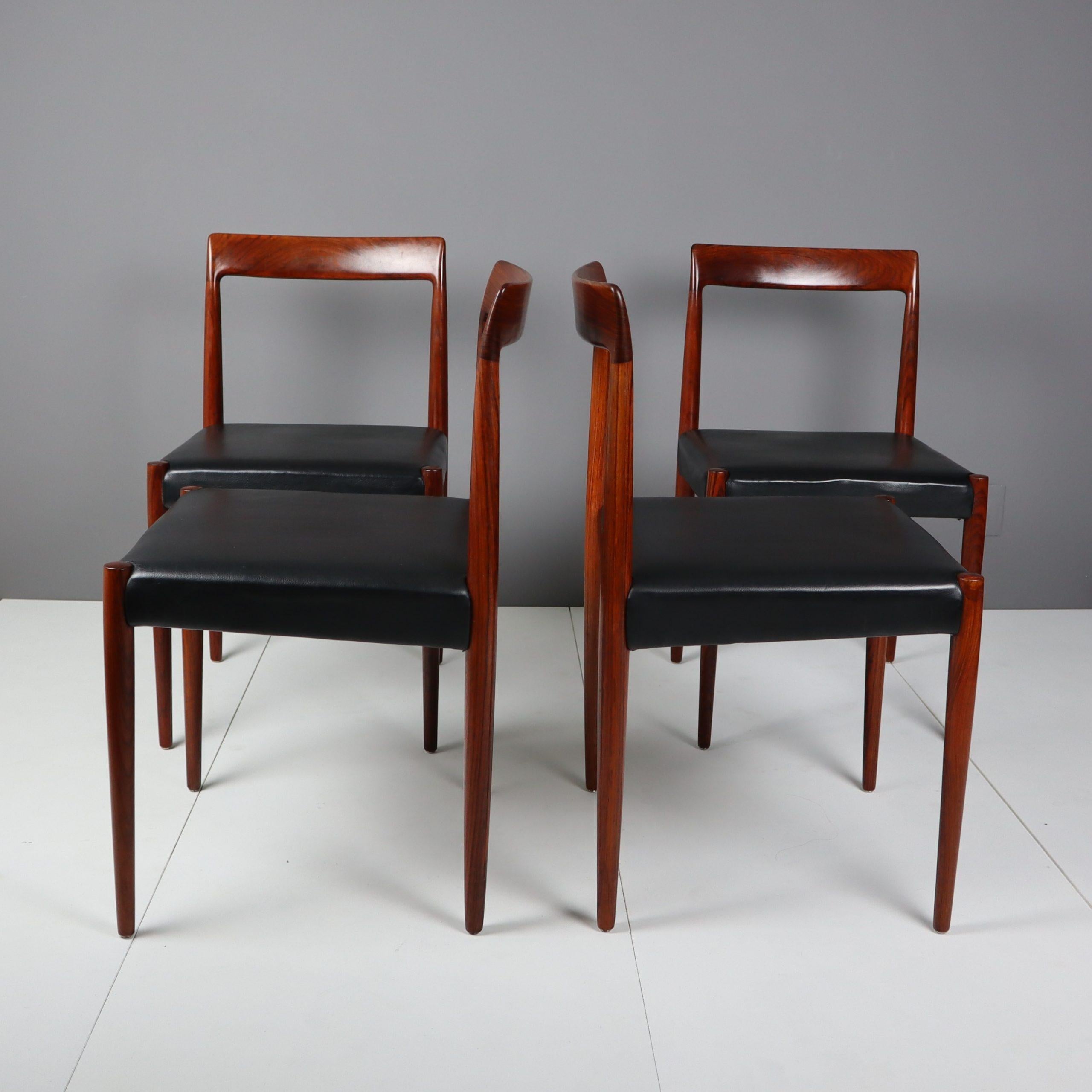 Mid-Century Modern Midcentury Rosewood Chairs from Lübke For Sale