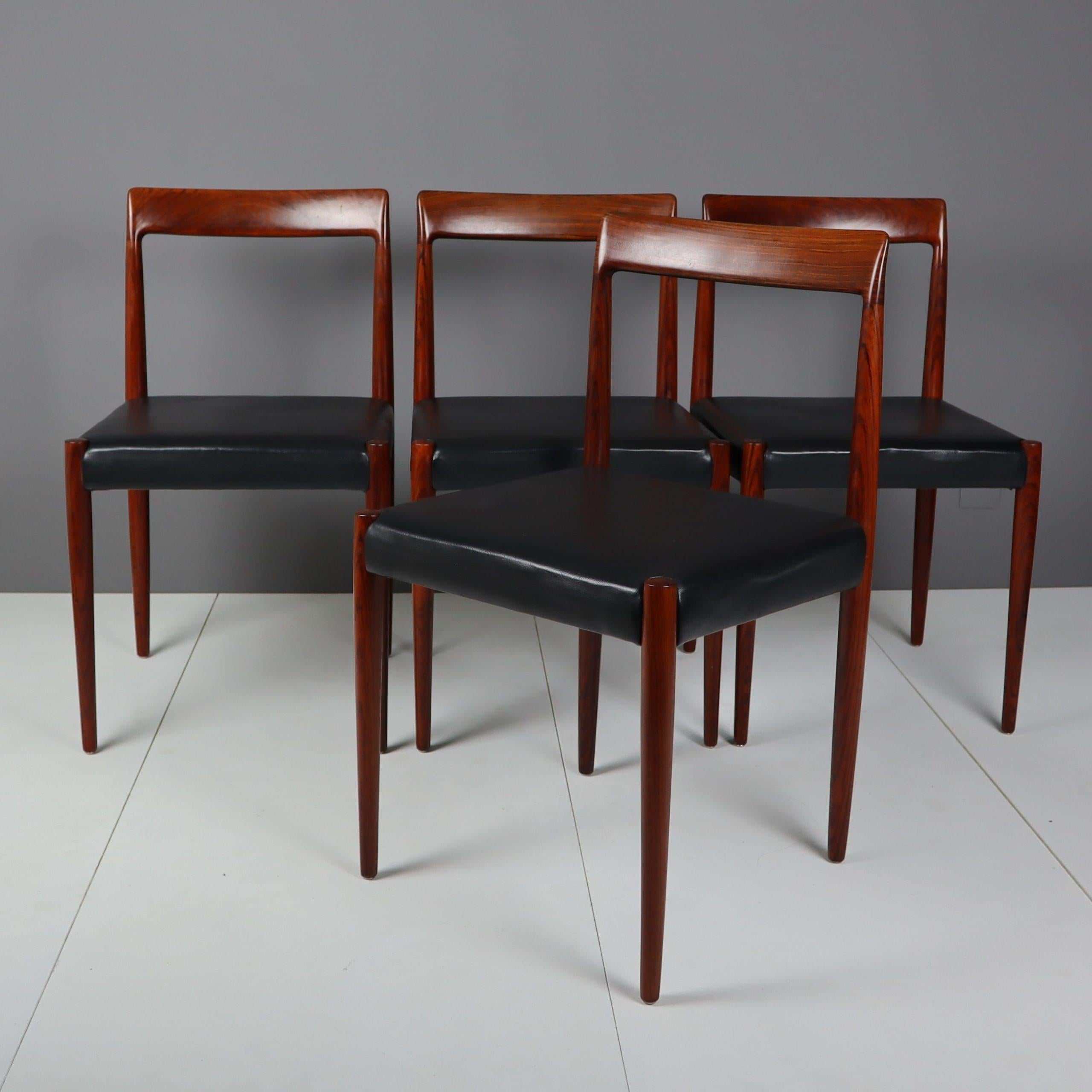 German Midcentury Rosewood Chairs from Lübke For Sale