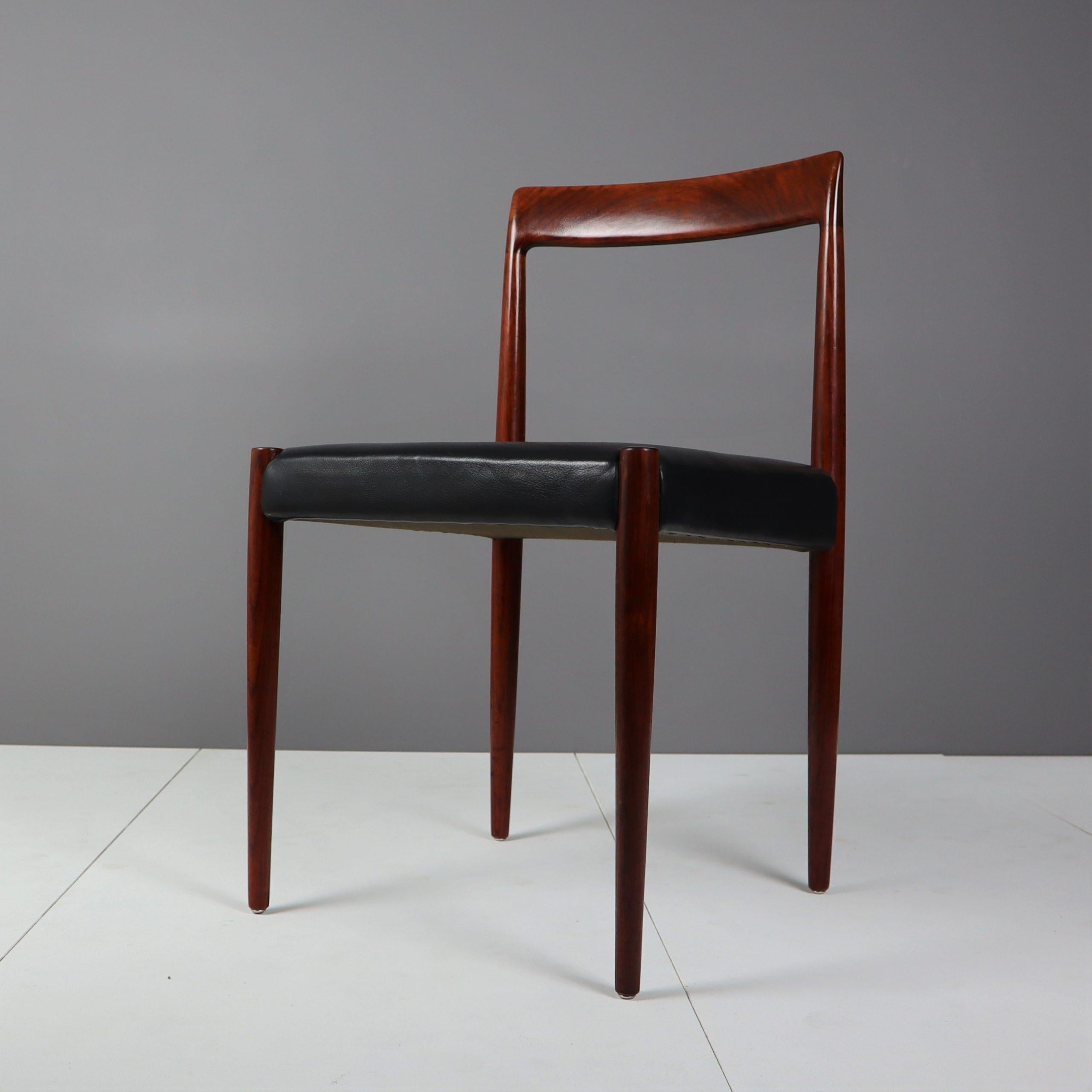 20th Century Midcentury Rosewood Chairs from Lübke For Sale