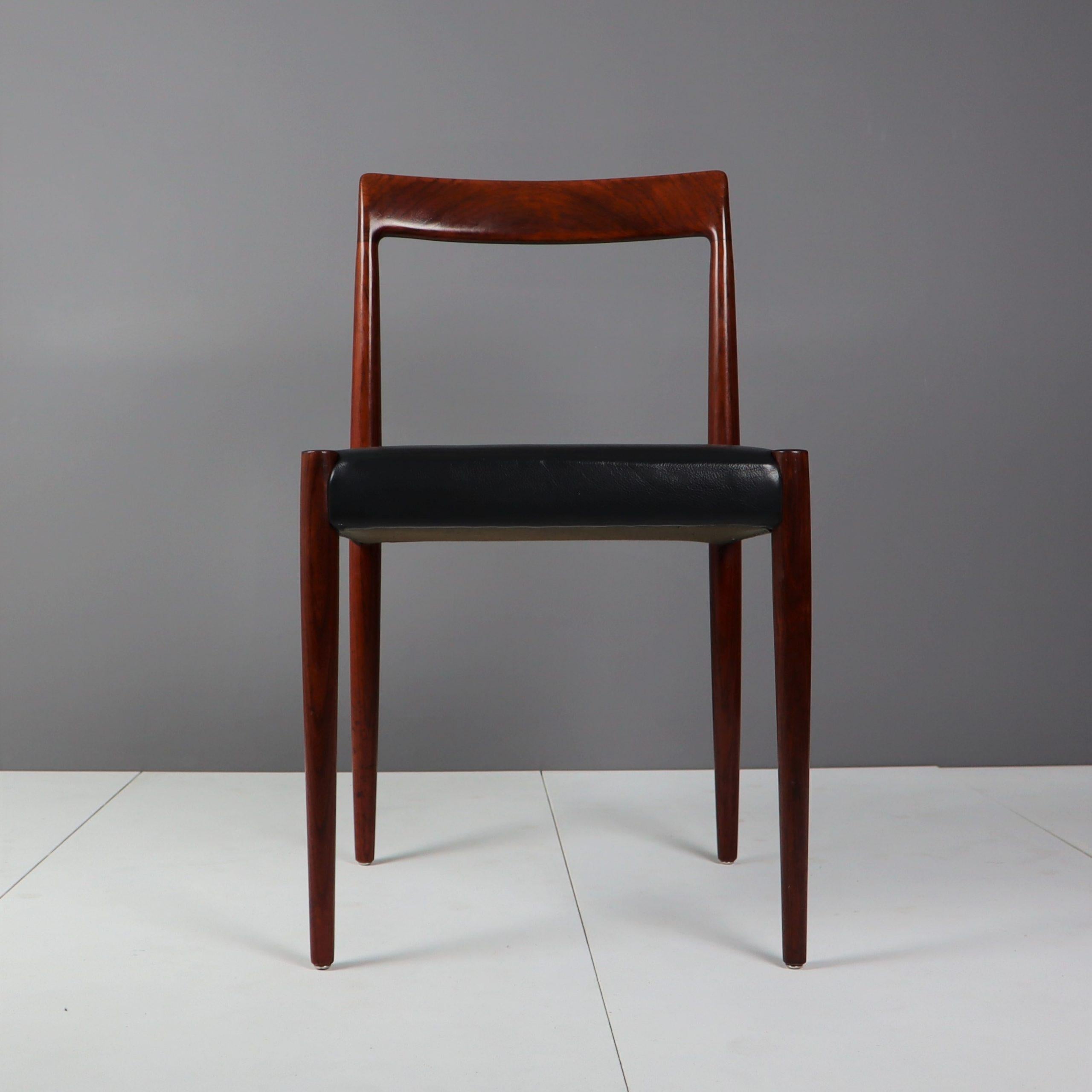 Midcentury Rosewood Chairs from Lübke For Sale 1