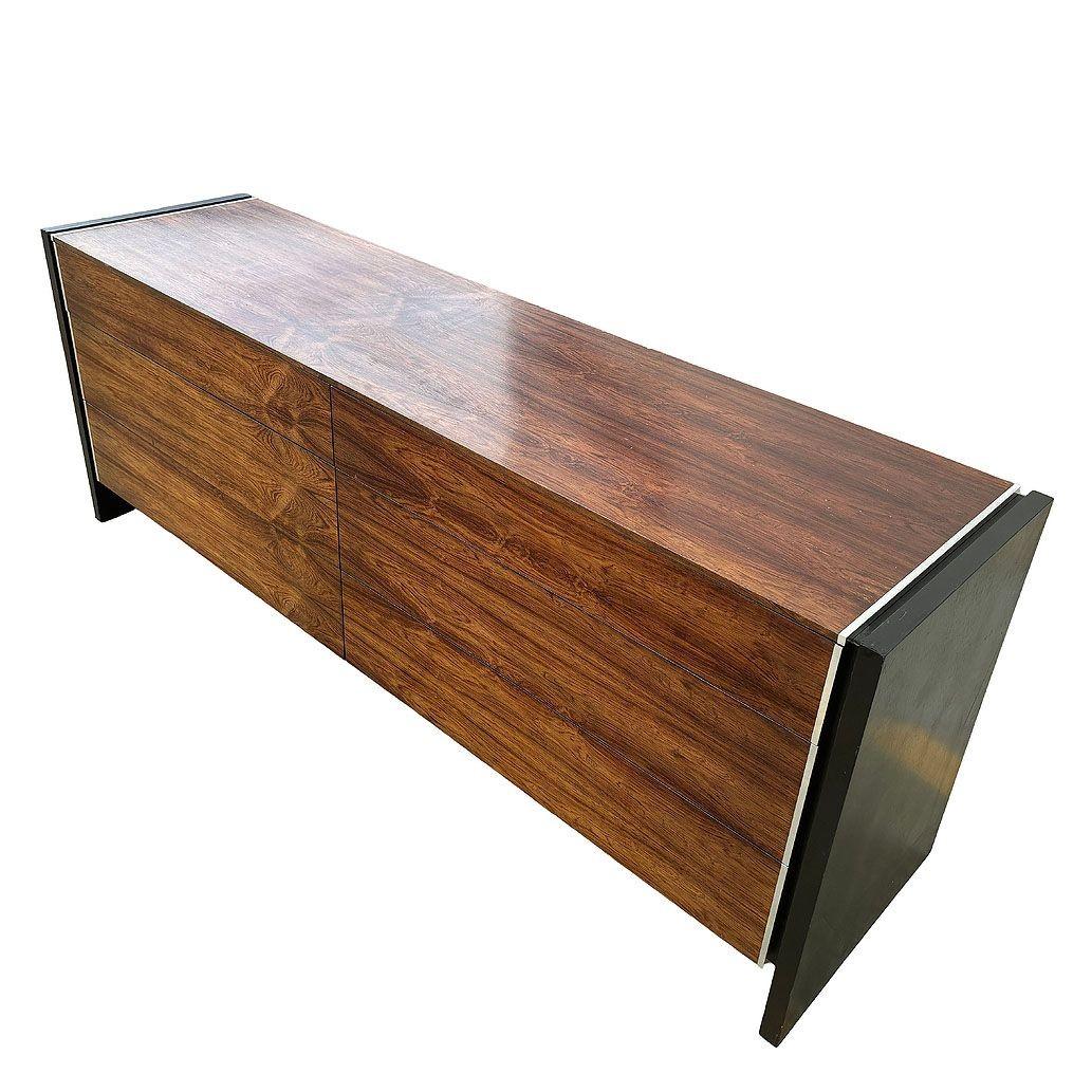 American Mid-century Rosewood & Chrome Dresser by Robert Baron for Glenn of California For Sale