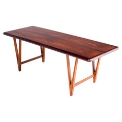 Retro Midcentury Rosewood Coffee Table by E. W. Bach for Toften Møbelfabrik, 1960s