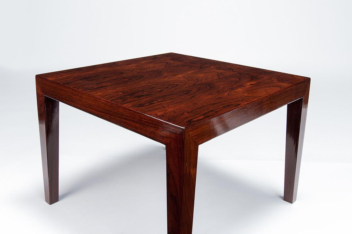 Polished Mid Century Rosewood Coffee Table by Severin Hansen, Danish Design 1960’s For Sale