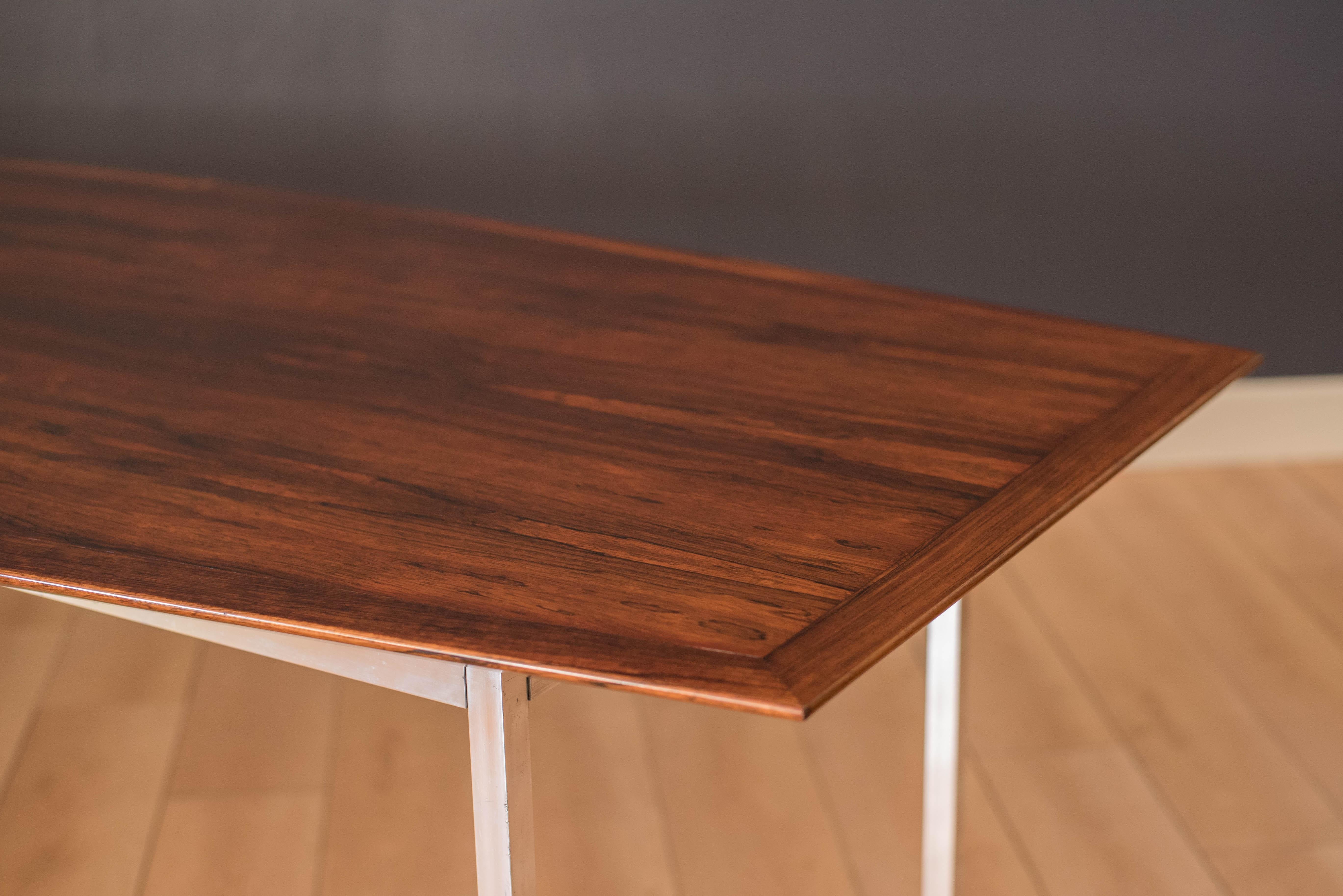 Polished Mid Century Rosewood Conference Dining Table by Florence Knoll For Sale