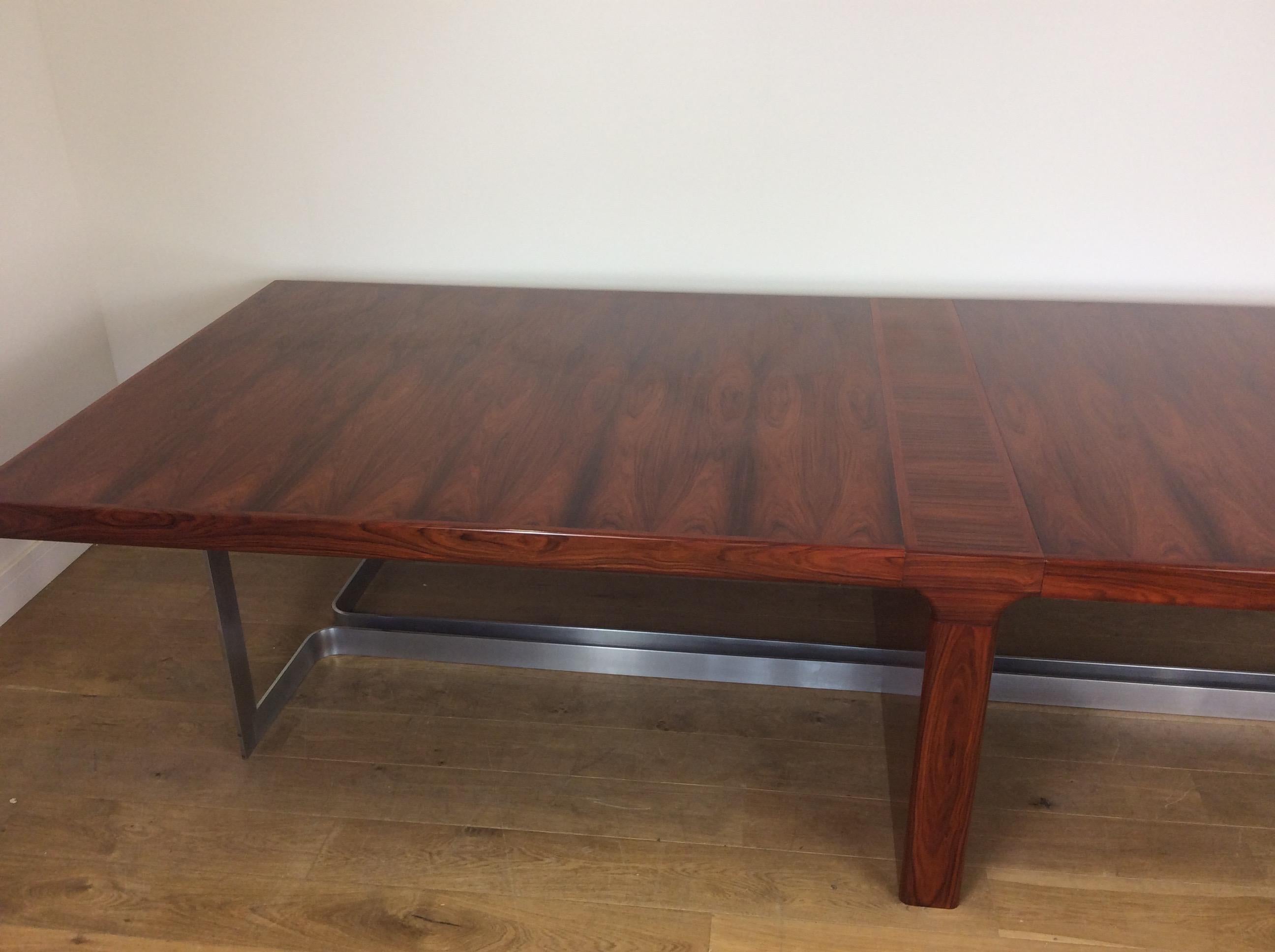 Midcentury Rosewood Conference Table In Good Condition For Sale In London, GB