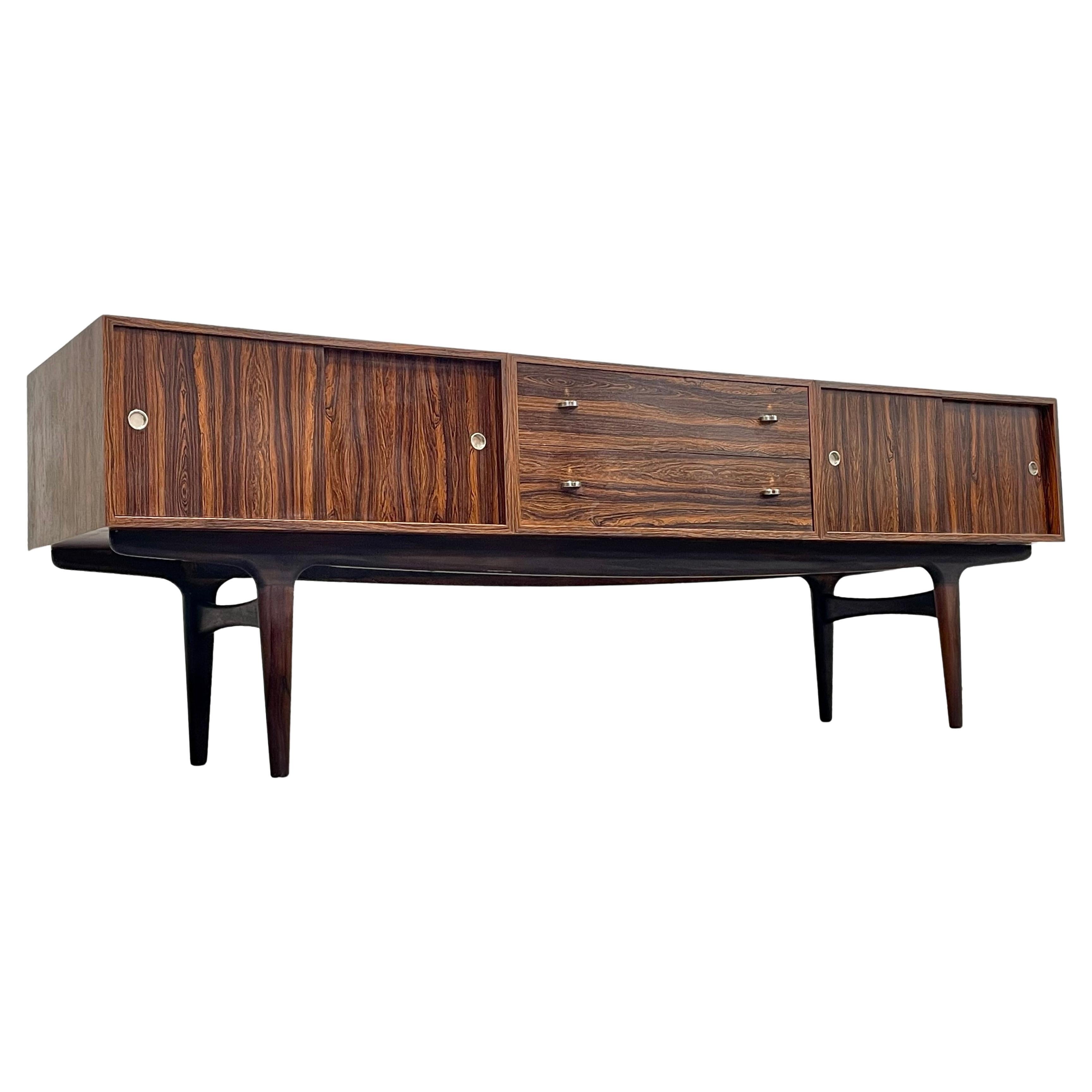 Mid Century Rosewood Credenza by Møbelfabriken Gern Extra Long, c. 1960
s For Sale