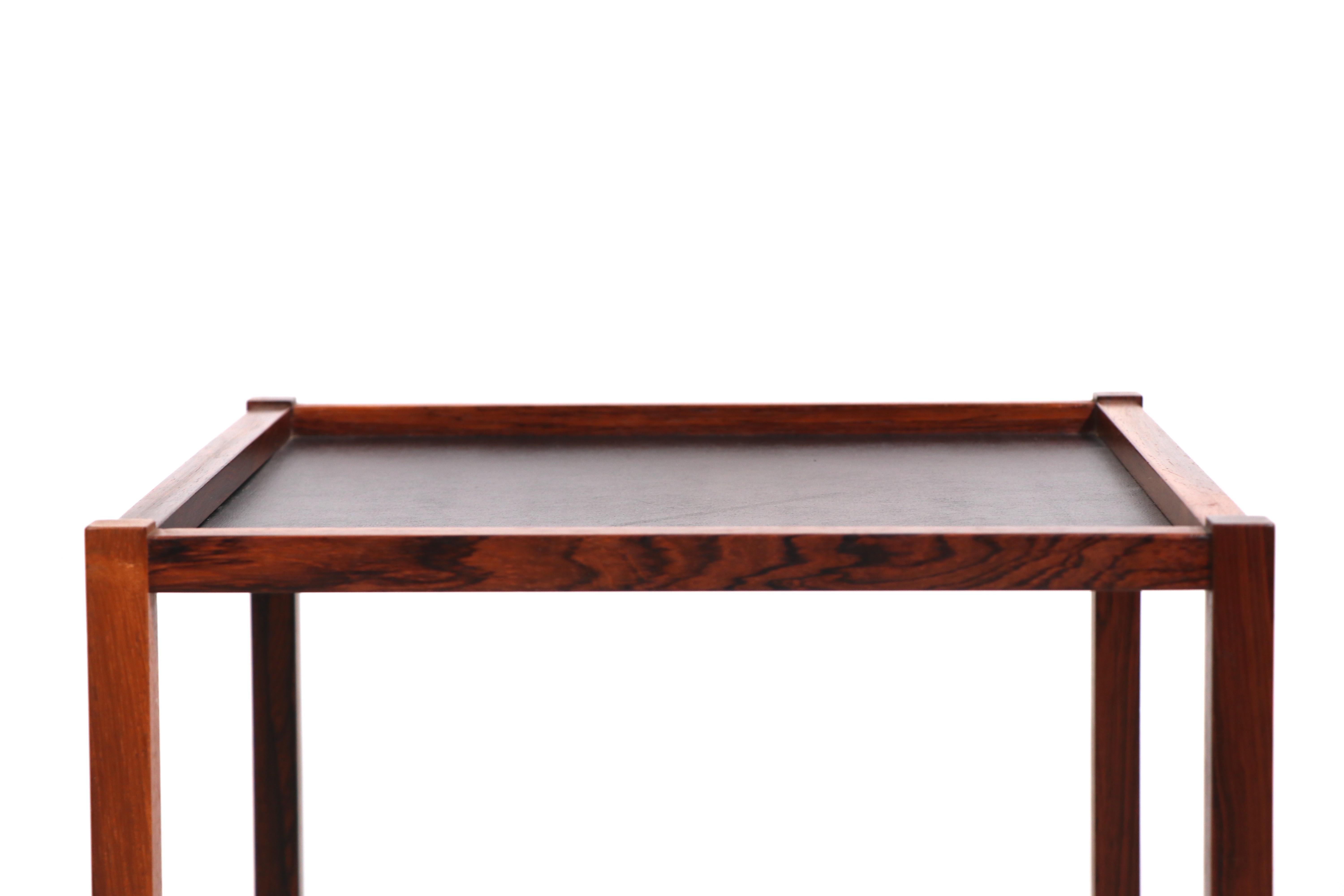 Scandinavian Modern Mid Century Rosewood Cube End Side Table