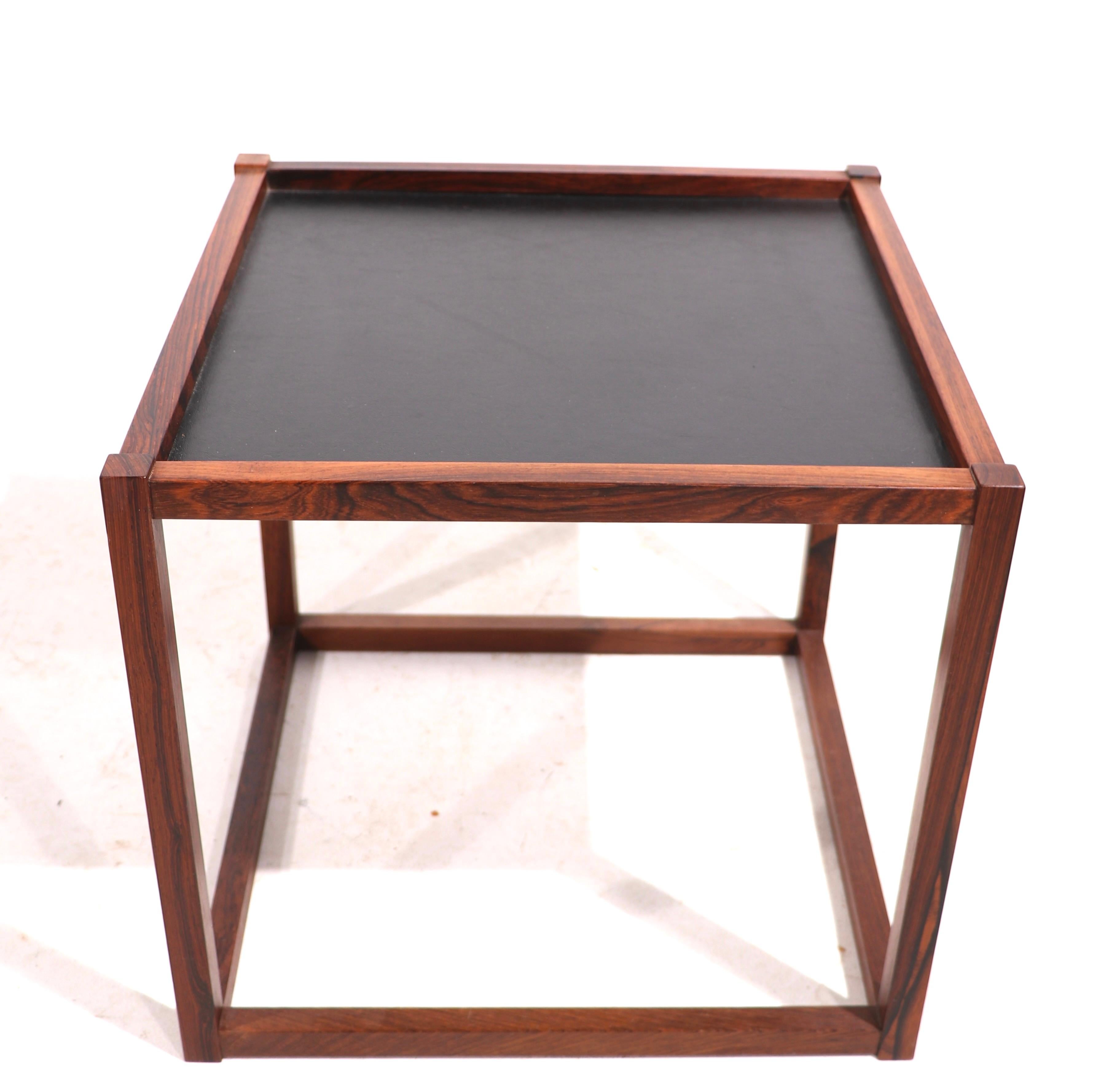 20th Century Mid Century Rosewood Cube End Side Table