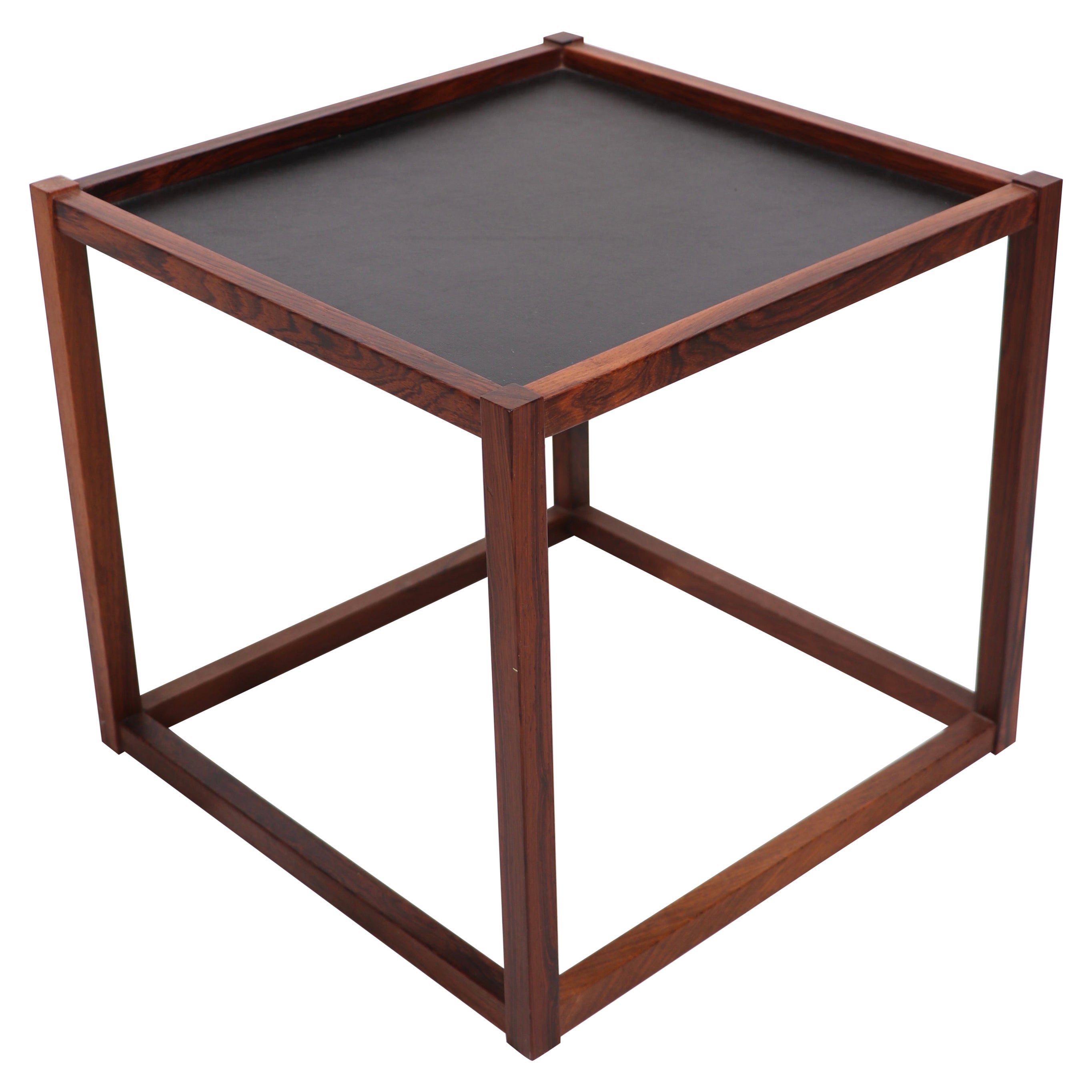 Mid Century Rosewood Cube End Side Table