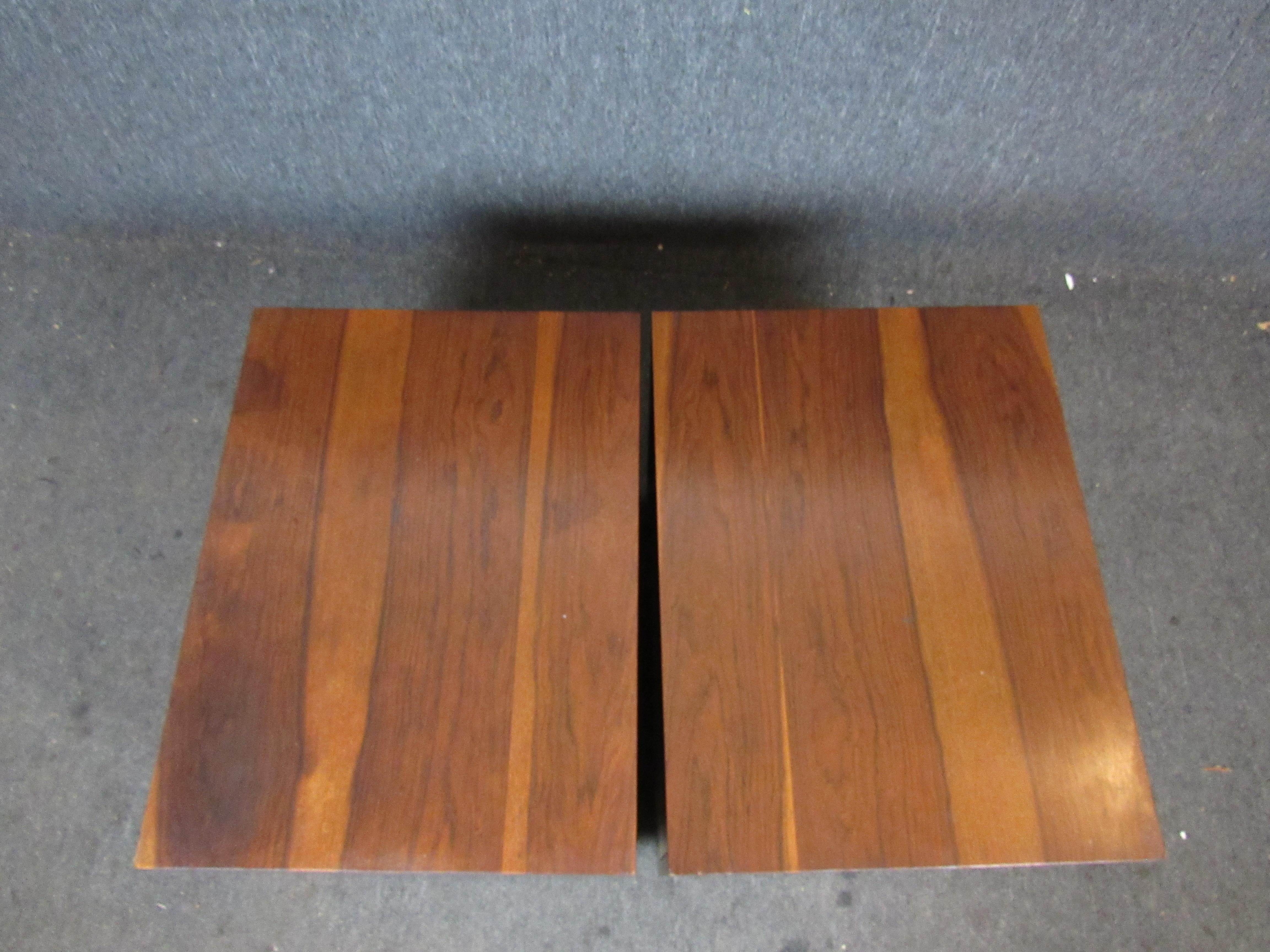 Midcentury Rosewood Cube Nightstands For Sale 1
