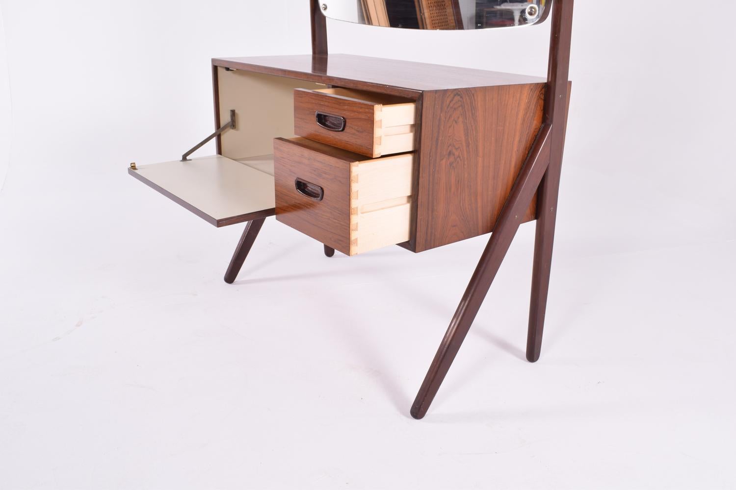 Midcentury Rosewood and Teak Danish Dressing Table with mirror, 1960´s 1