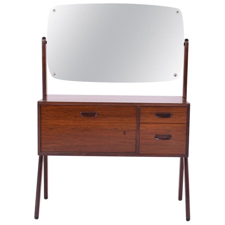 Midcentury Rosewood And Teak Danish Dressing Table With Mirror Rosewood And Teak Danish Dressing Table