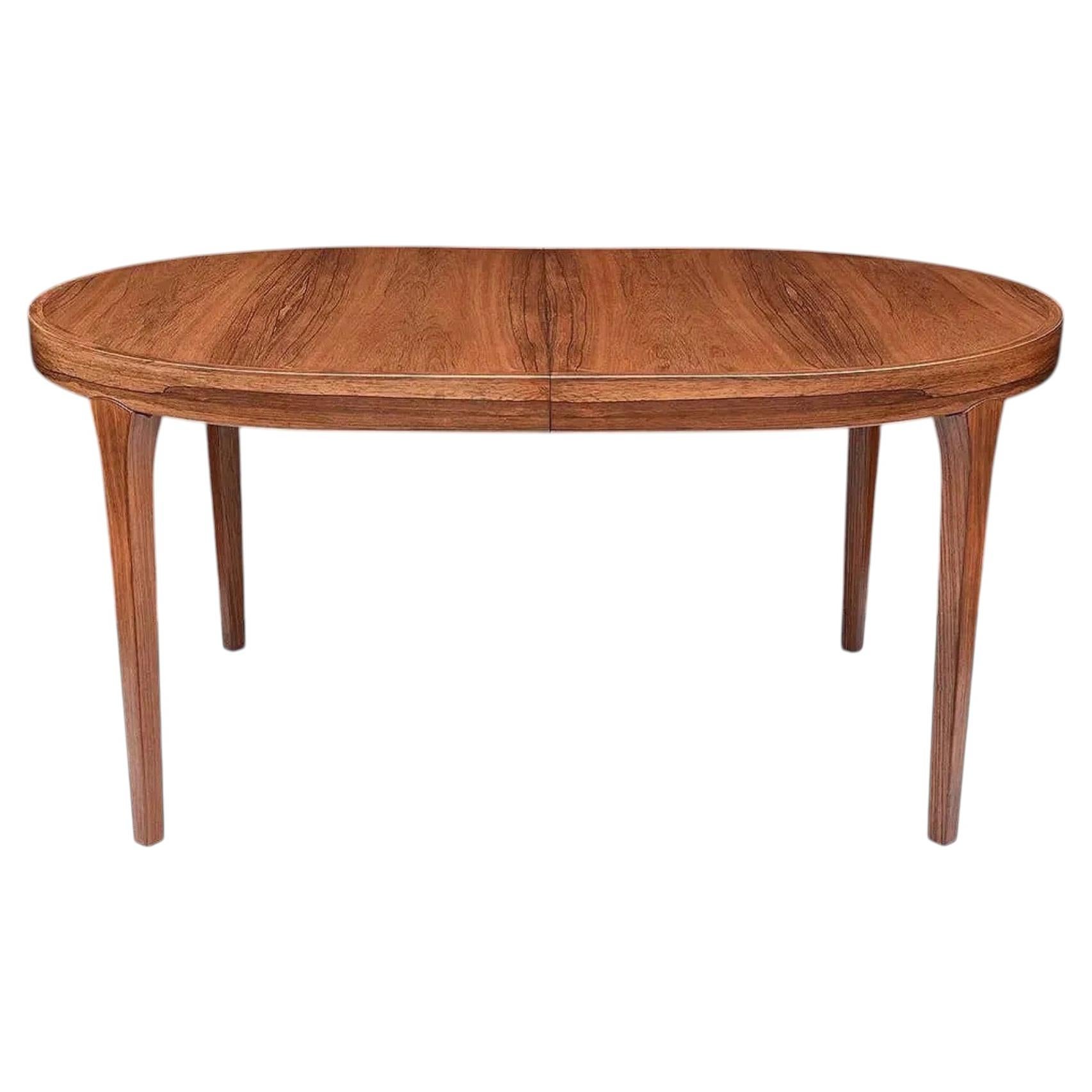 Mid century Rosewood Danish Oval Extension Dining Table by IB Kofod Larsen