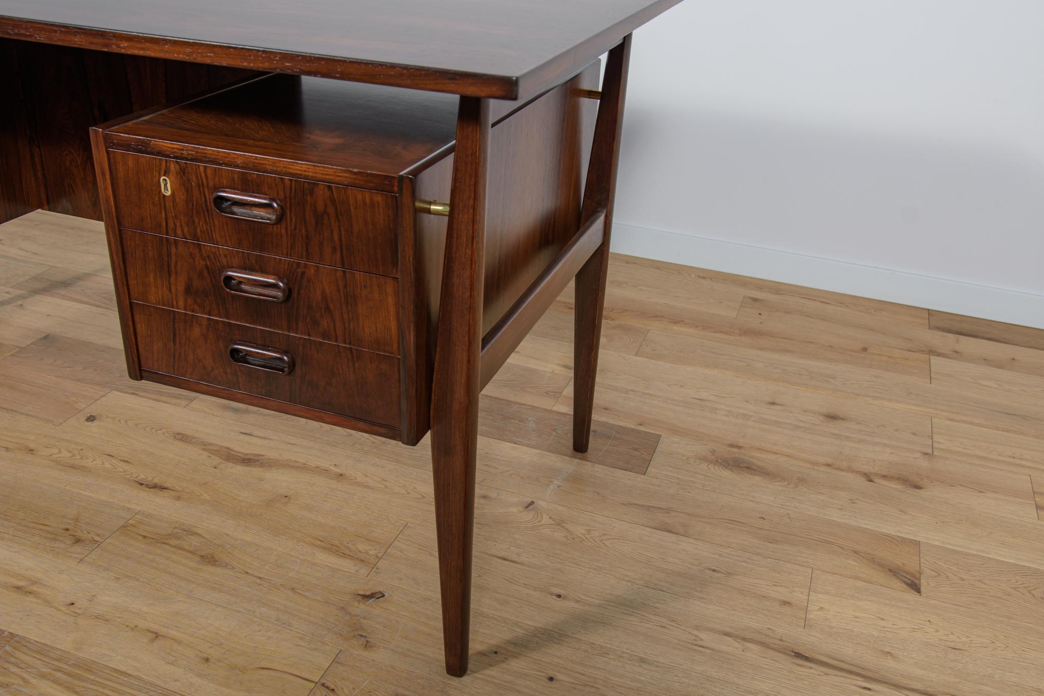 Mid Century Rosewood Desk by Gunnar Nielsen Tibergaard for Tibergaard, 1960s For Sale 11