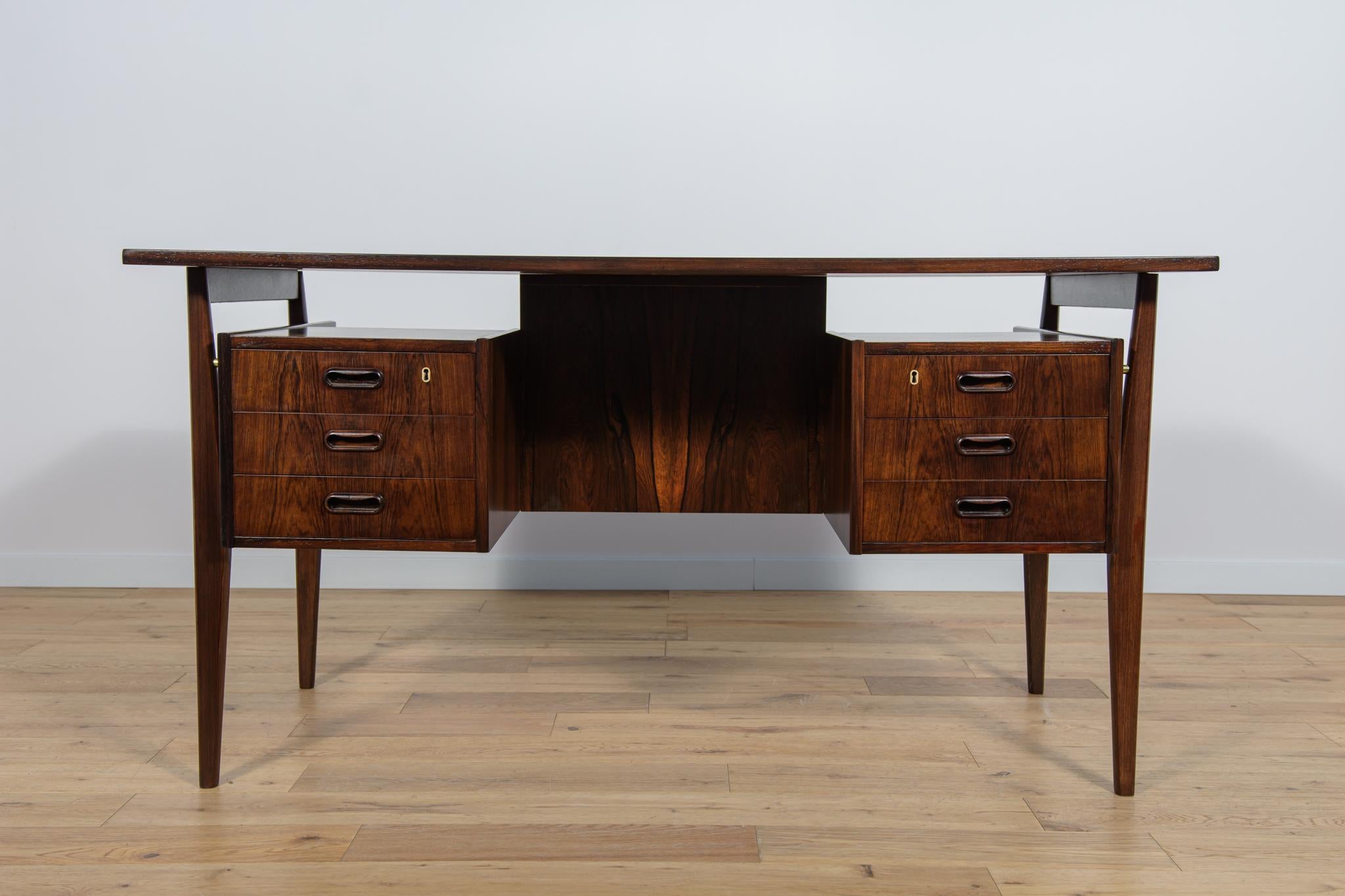 Mid-Century Modern Mid Century Rosewood Desk by Gunnar Nielsen Tibergaard for Tibergaard, 1960s For Sale
