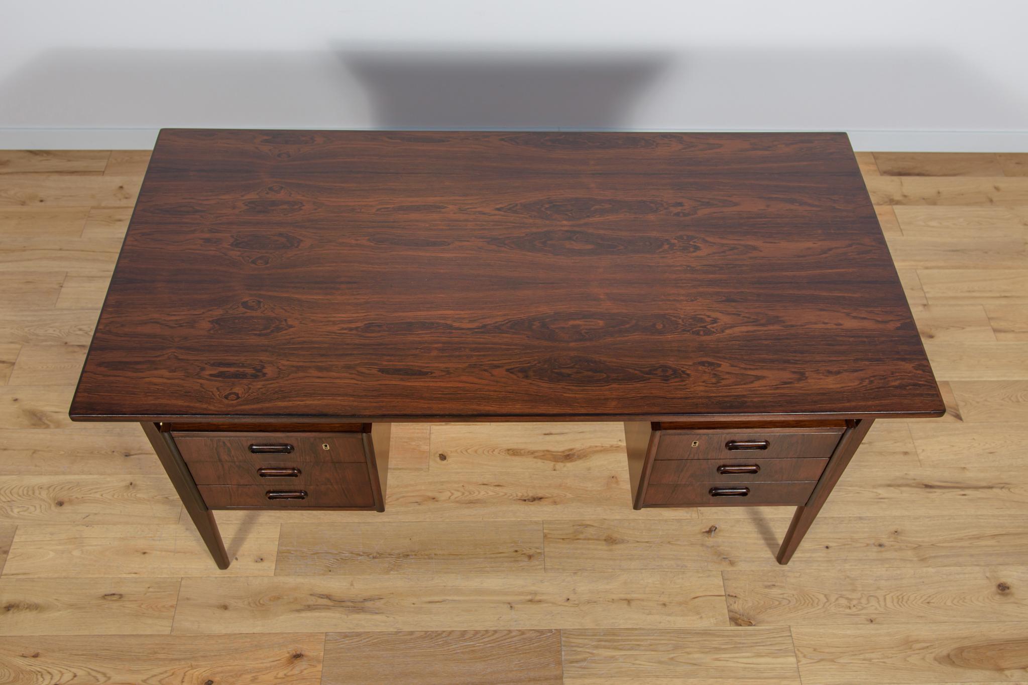 Danish Mid Century Rosewood Desk by Gunnar Nielsen Tibergaard for Tibergaard, 1960s For Sale