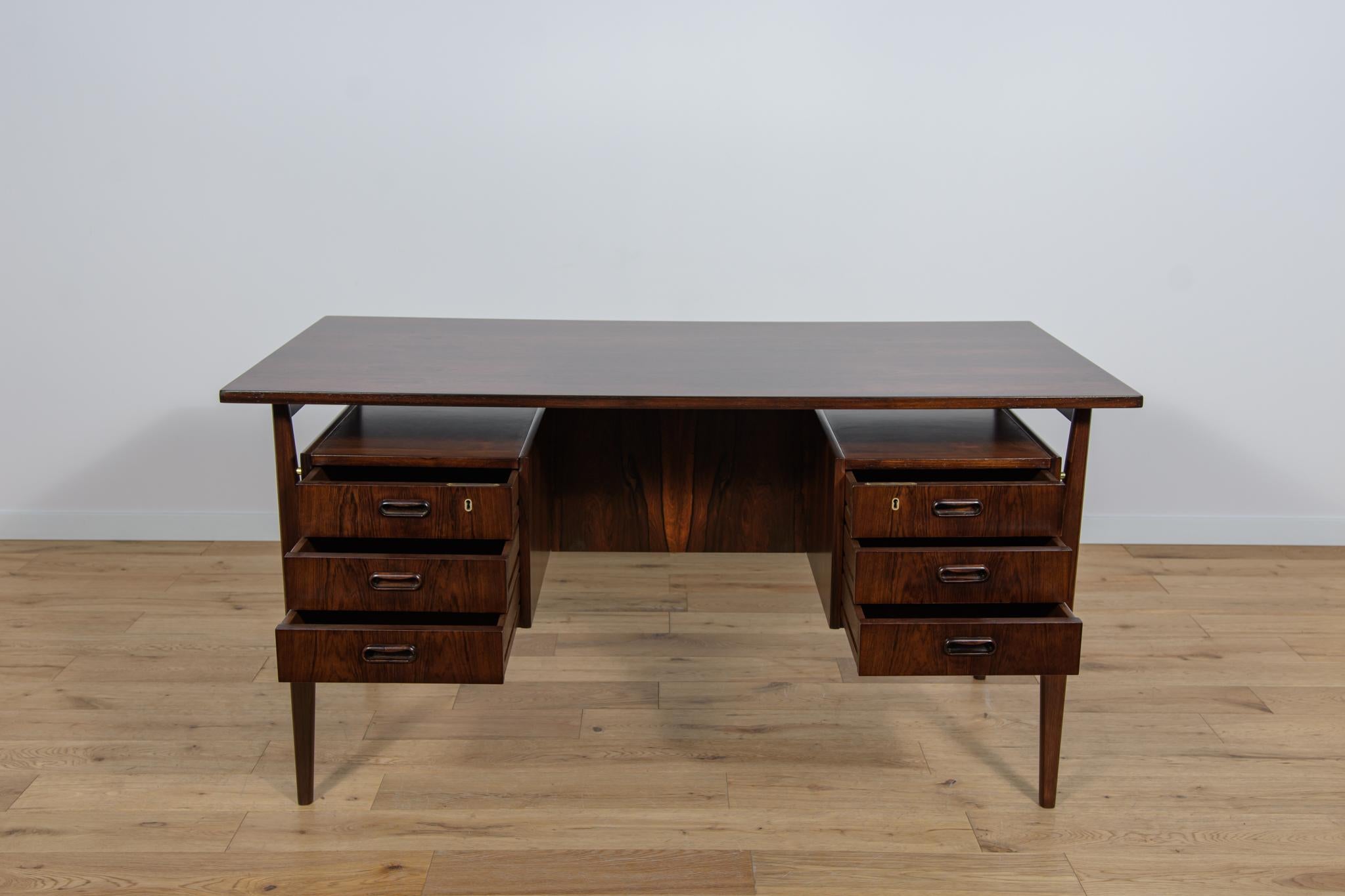 Woodwork Mid Century Rosewood Desk by Gunnar Nielsen Tibergaard for Tibergaard, 1960s For Sale