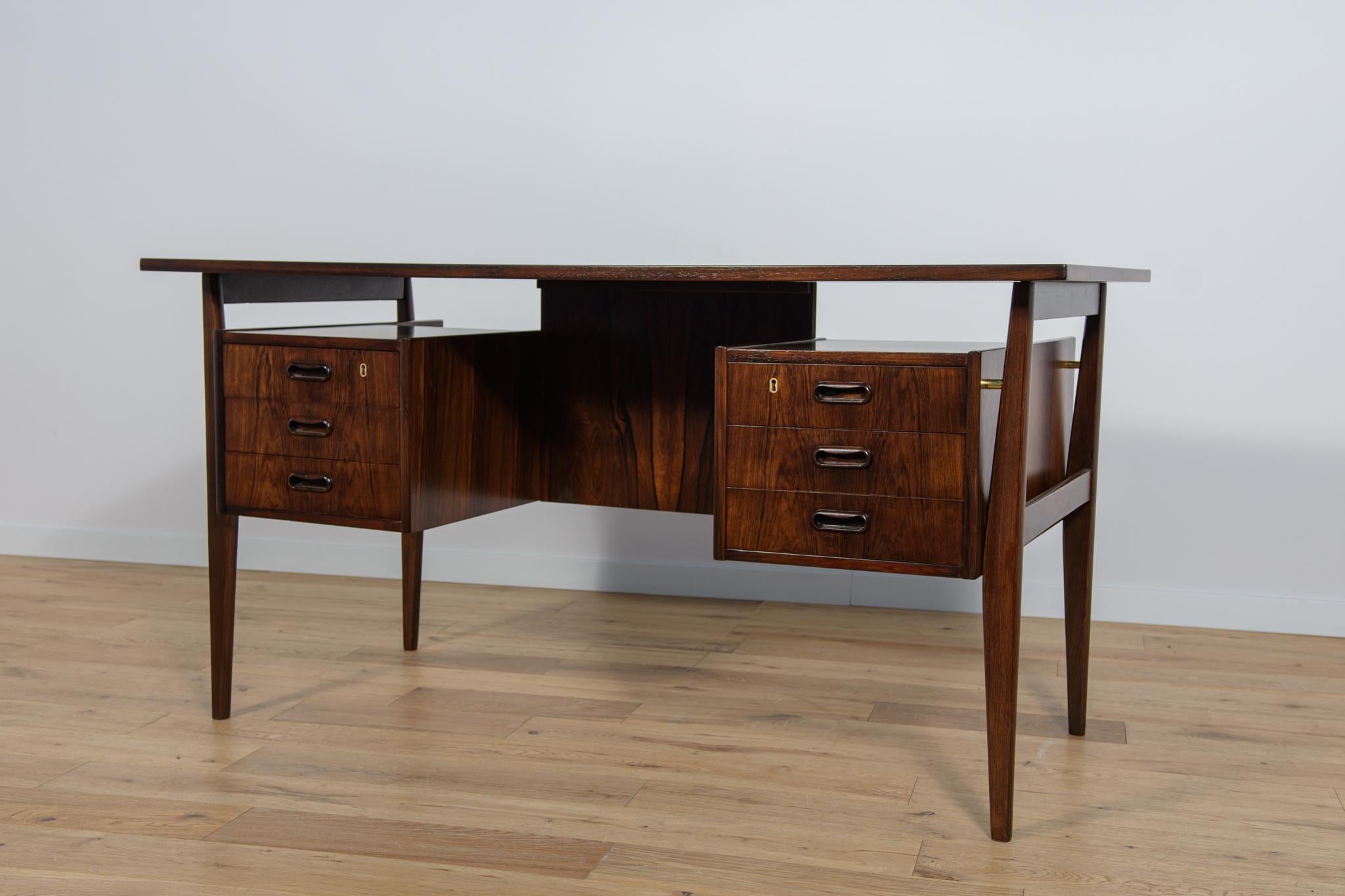 Mid-20th Century Mid Century Rosewood Desk by Gunnar Nielsen Tibergaard for Tibergaard, 1960s For Sale