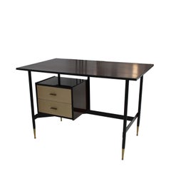 Mid-Century Rosewood Desk with White Lacquered Drawers, Italy, 1950.