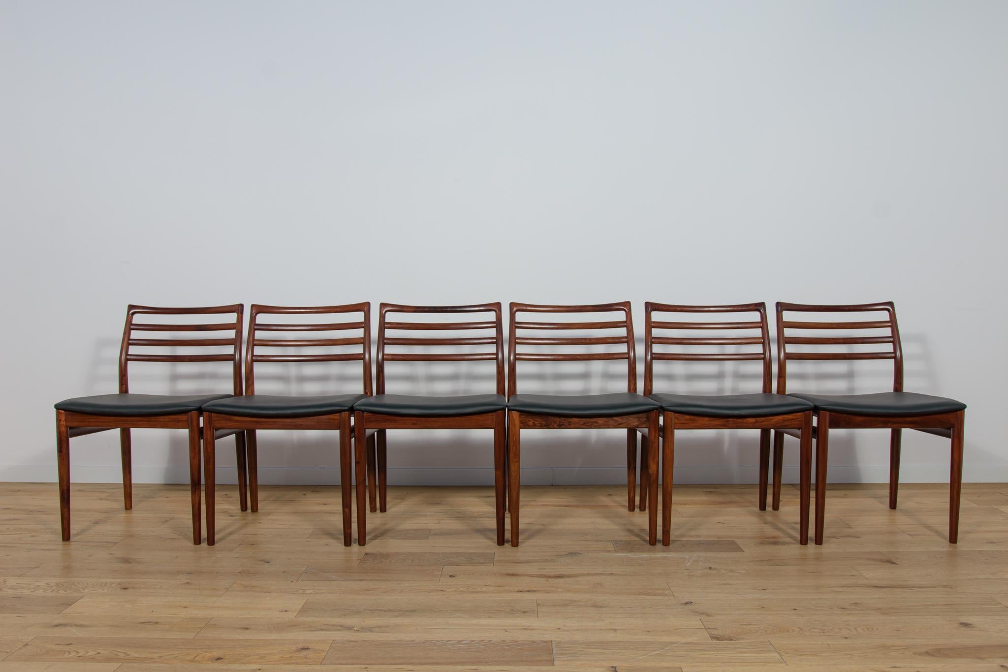 Mid-Century moderno Sedie da pranzo in legno di palissandro del Medioevo di Erling Torvits per Sorø Stolefabrikta. in vendita