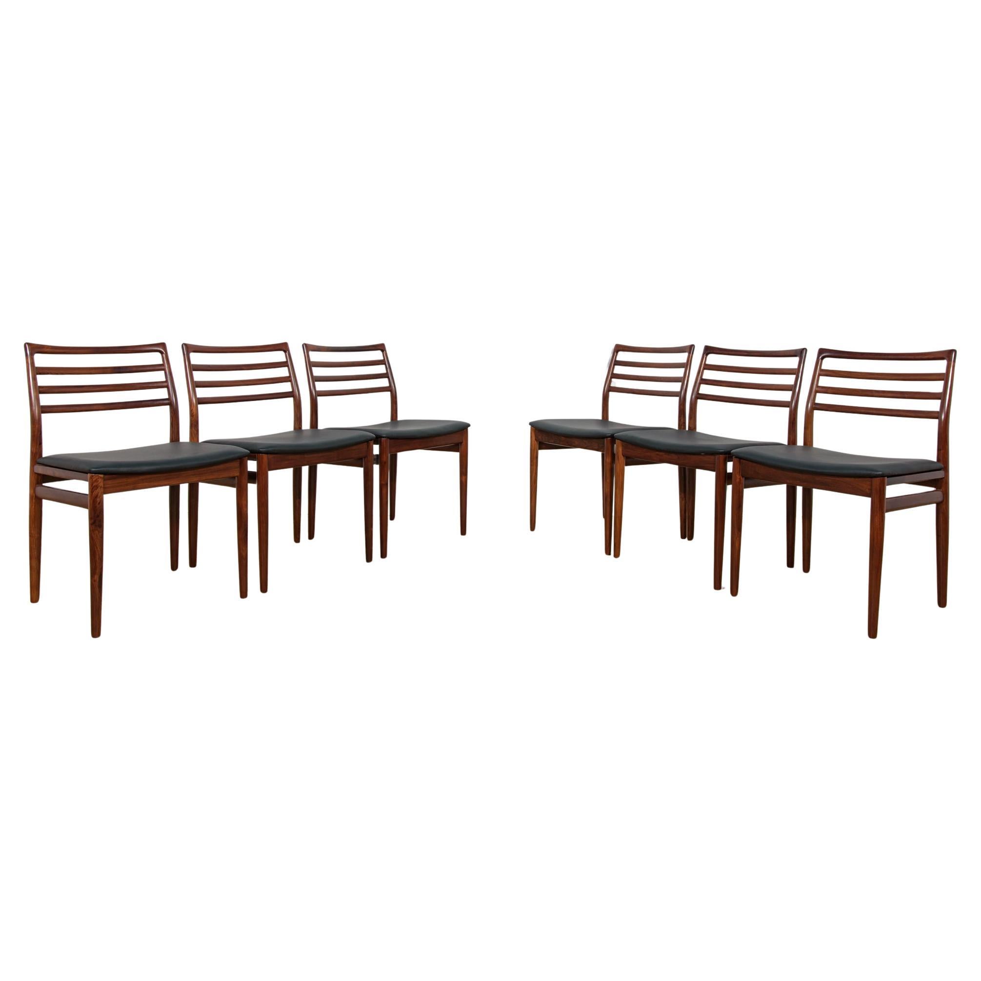 Mid Century Rosewood Dining Chairs by Erling Torvits for Sorø Stolefabrikta.