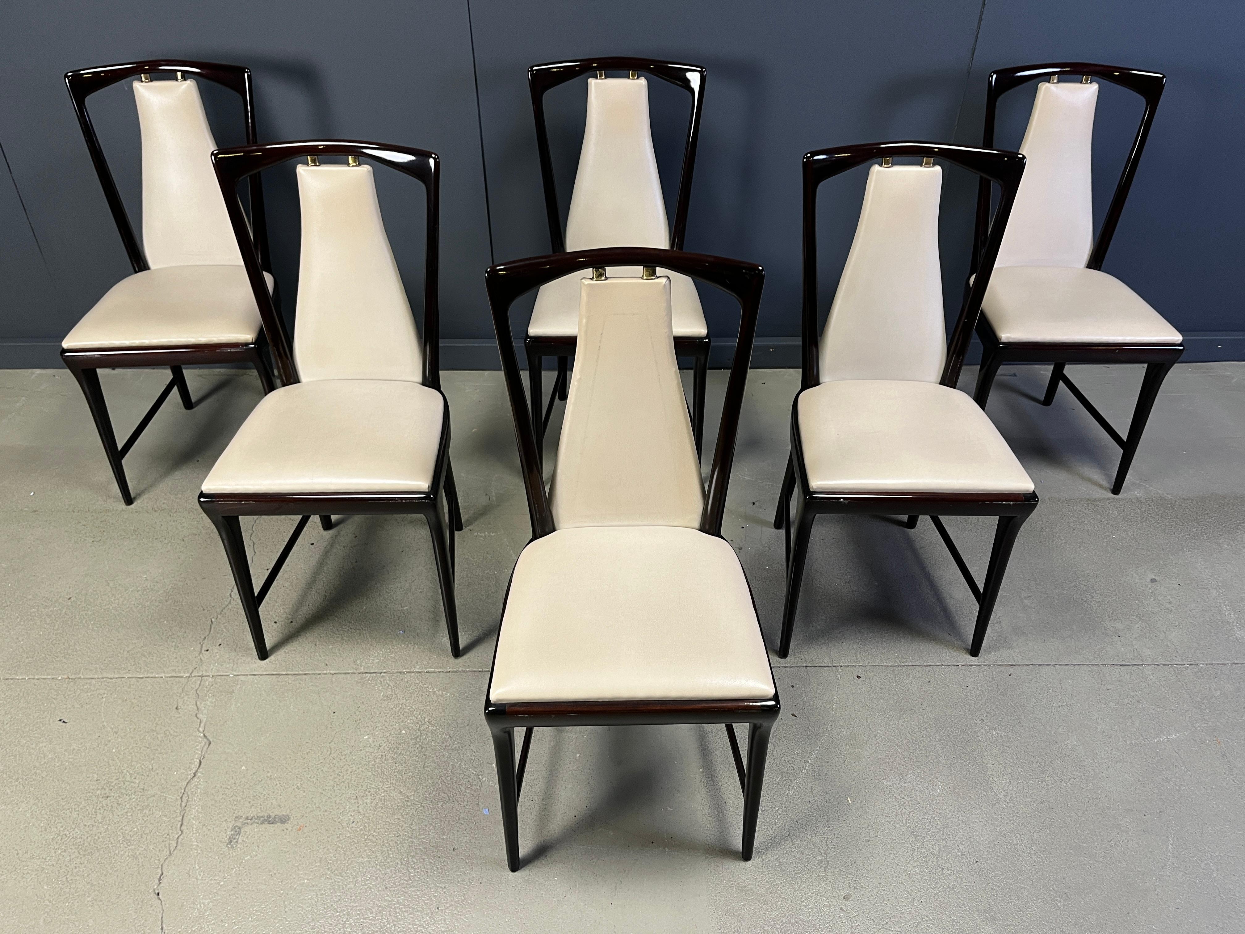 Esszimmerstühle aus Palisanderholz von Osvaldo Borsani, 1950er Jahre im Angebot 6