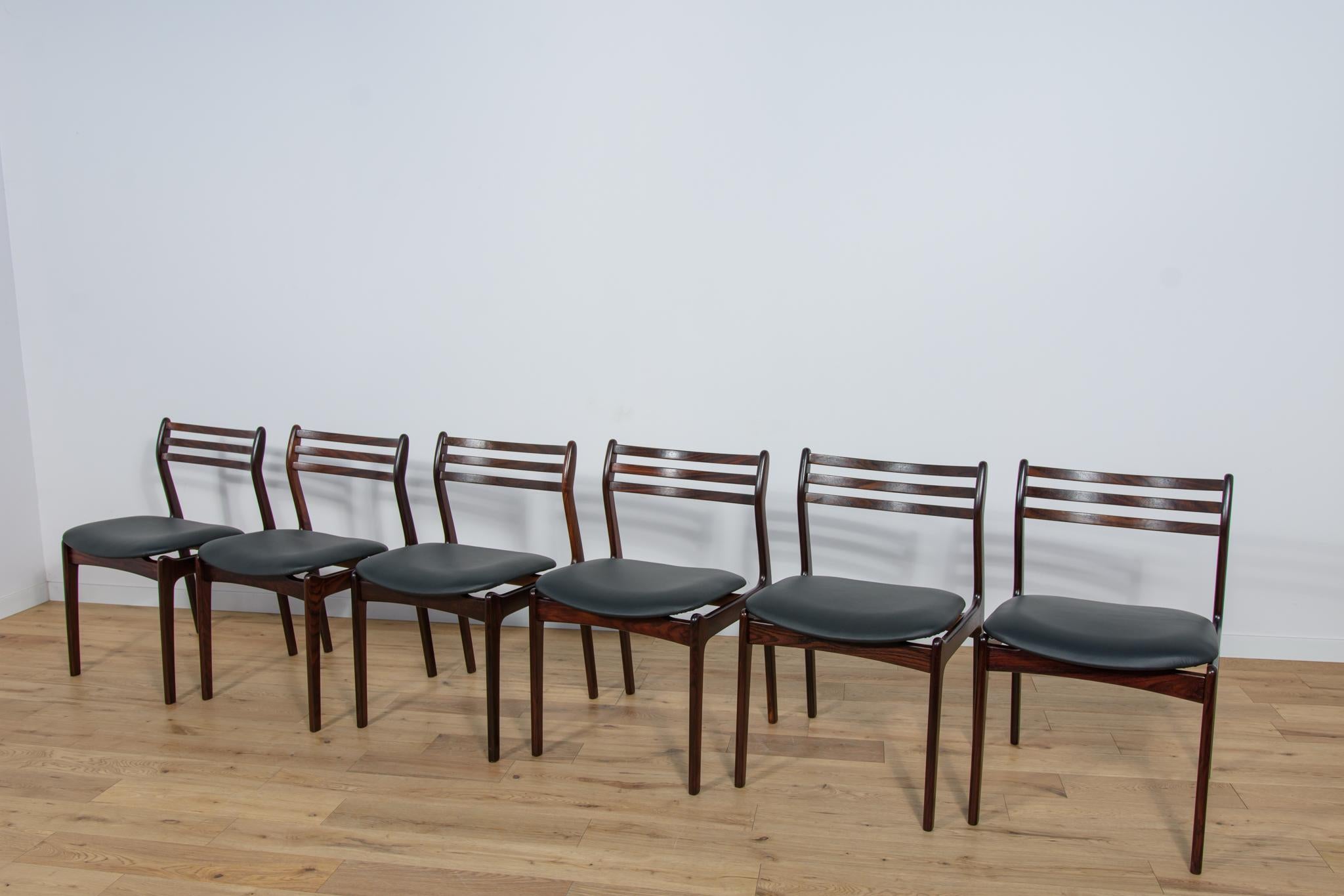  Esszimmerstühle aus Rosenholz von Vestervig Eriksen für Brdr. aus der Mitte des Jahrhunderts. Tromborg. (Dänisch) im Angebot