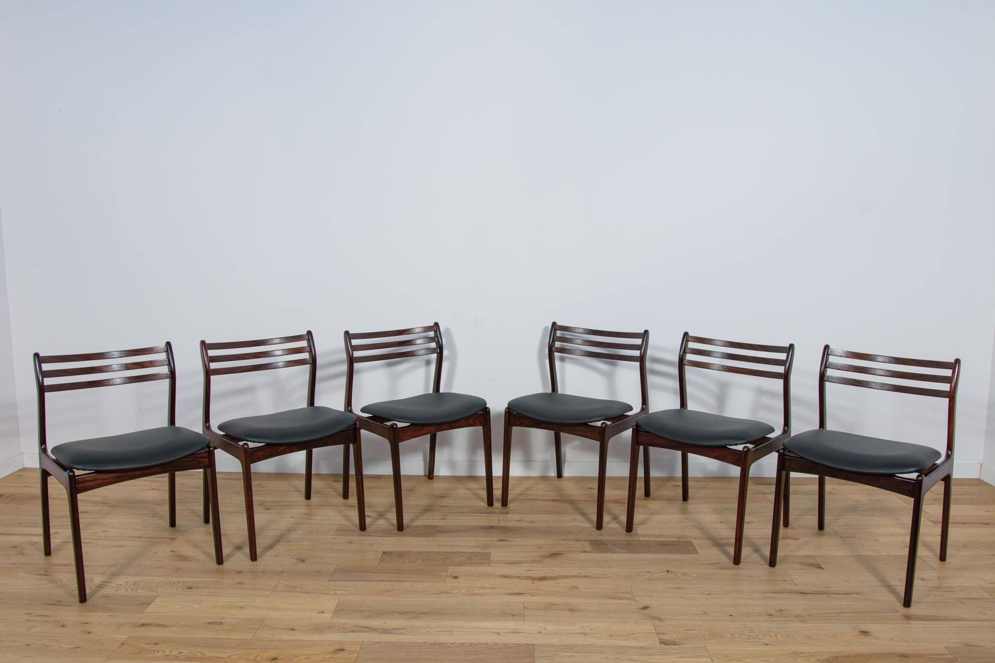  Chaises de salle à manger en bois de rose du milieu du siècle par Vestervig Eriksen pour Brdr. Tromborg. Excellent état - En vente à GNIEZNO, 30