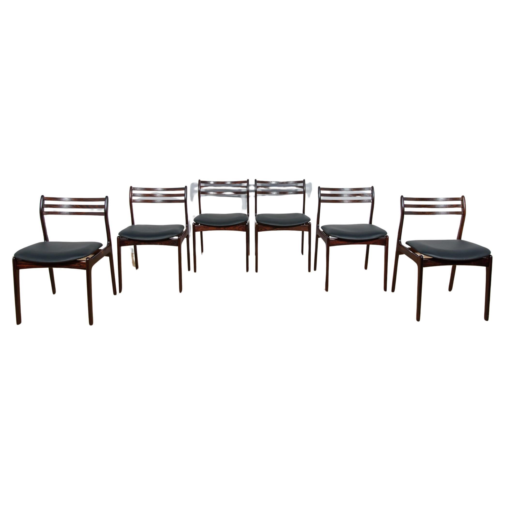  Mid-Century Rosewood Dining Chairs by Vestervig Eriksen for Brdr. Tromborg.