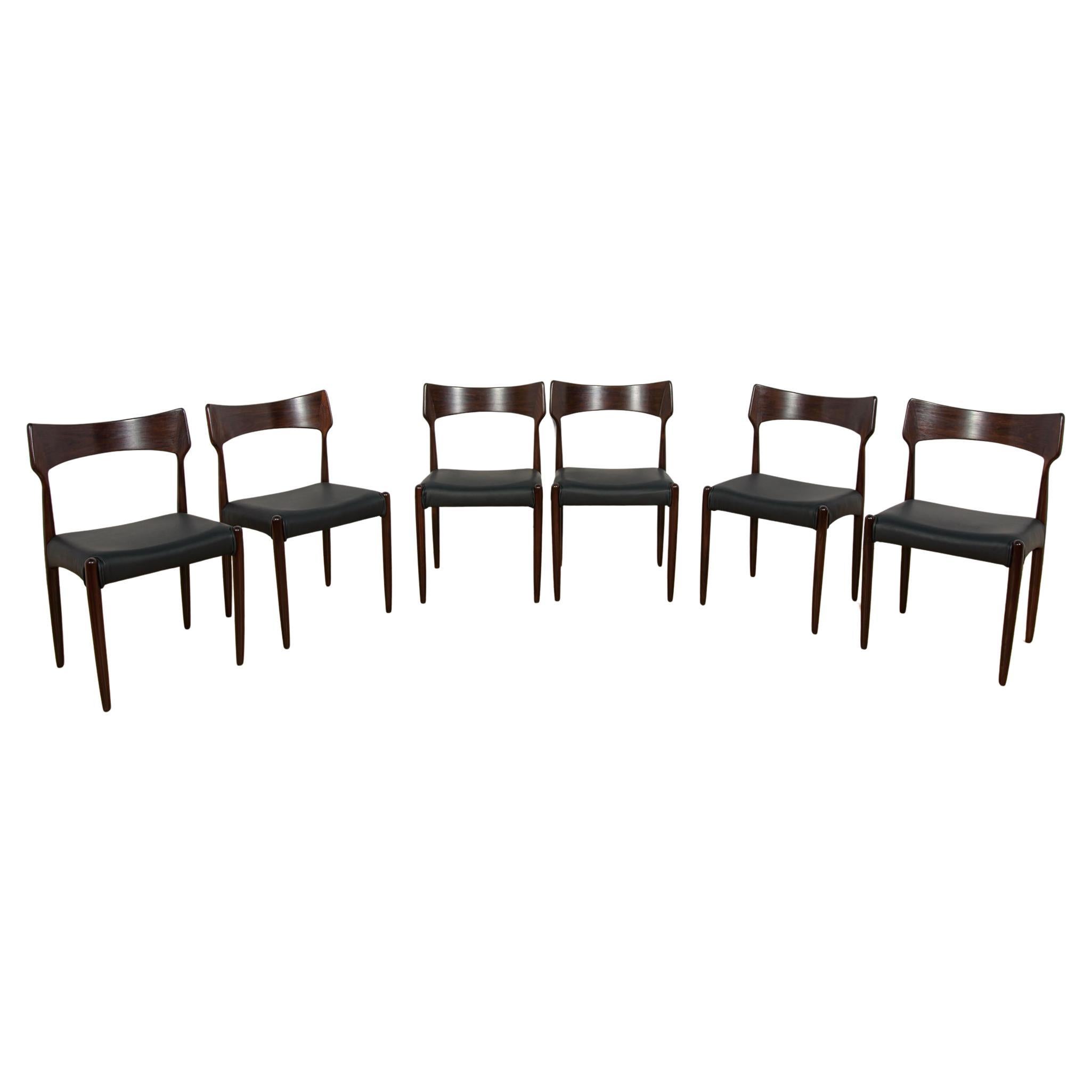 Mid Century Rosewood Dining Chairs from Bernhard Pedersen & Son, 1960s, Set of 6