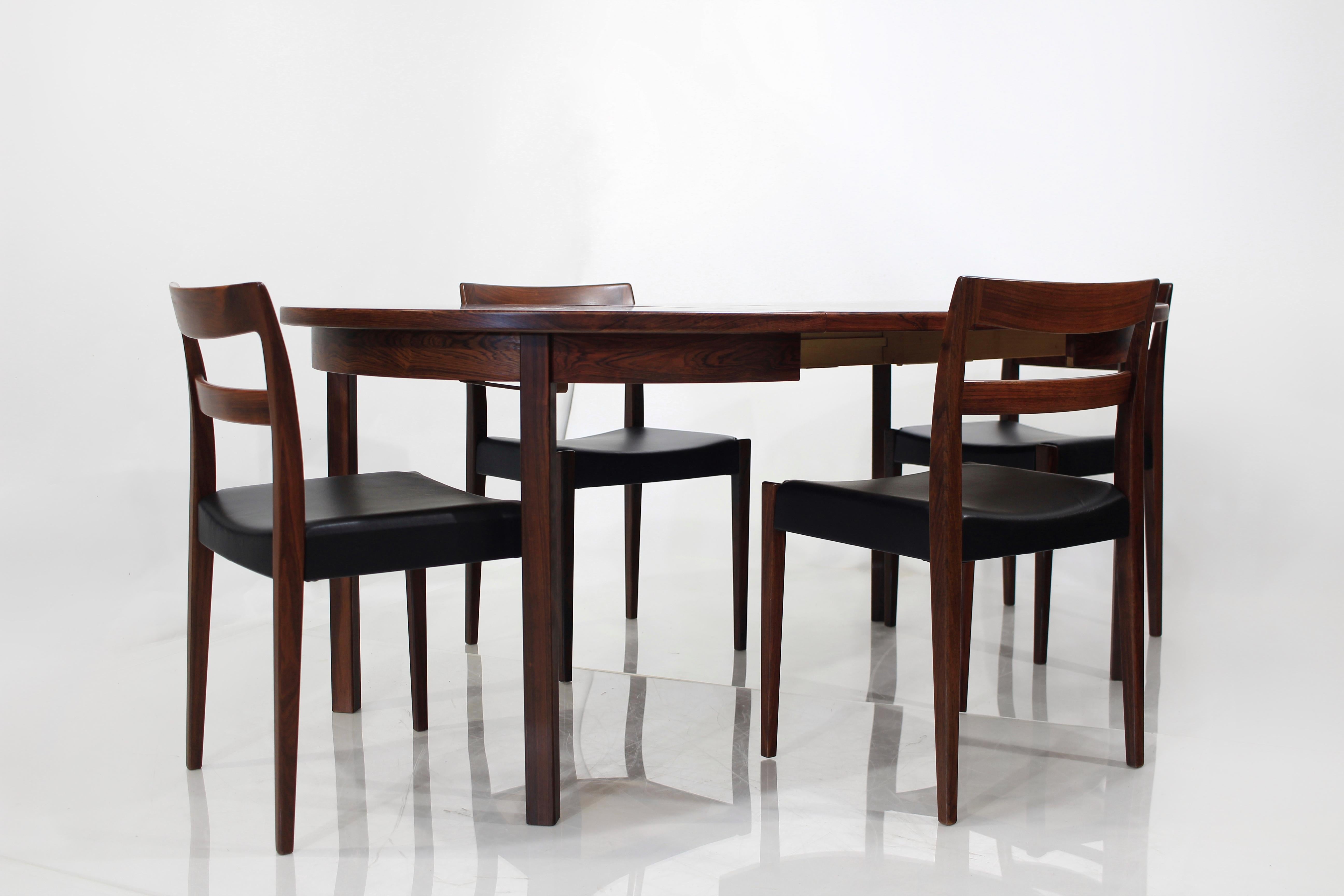 Mid-Century Rosewood Dining Set Table and Chairs by Nils Jonsson 1