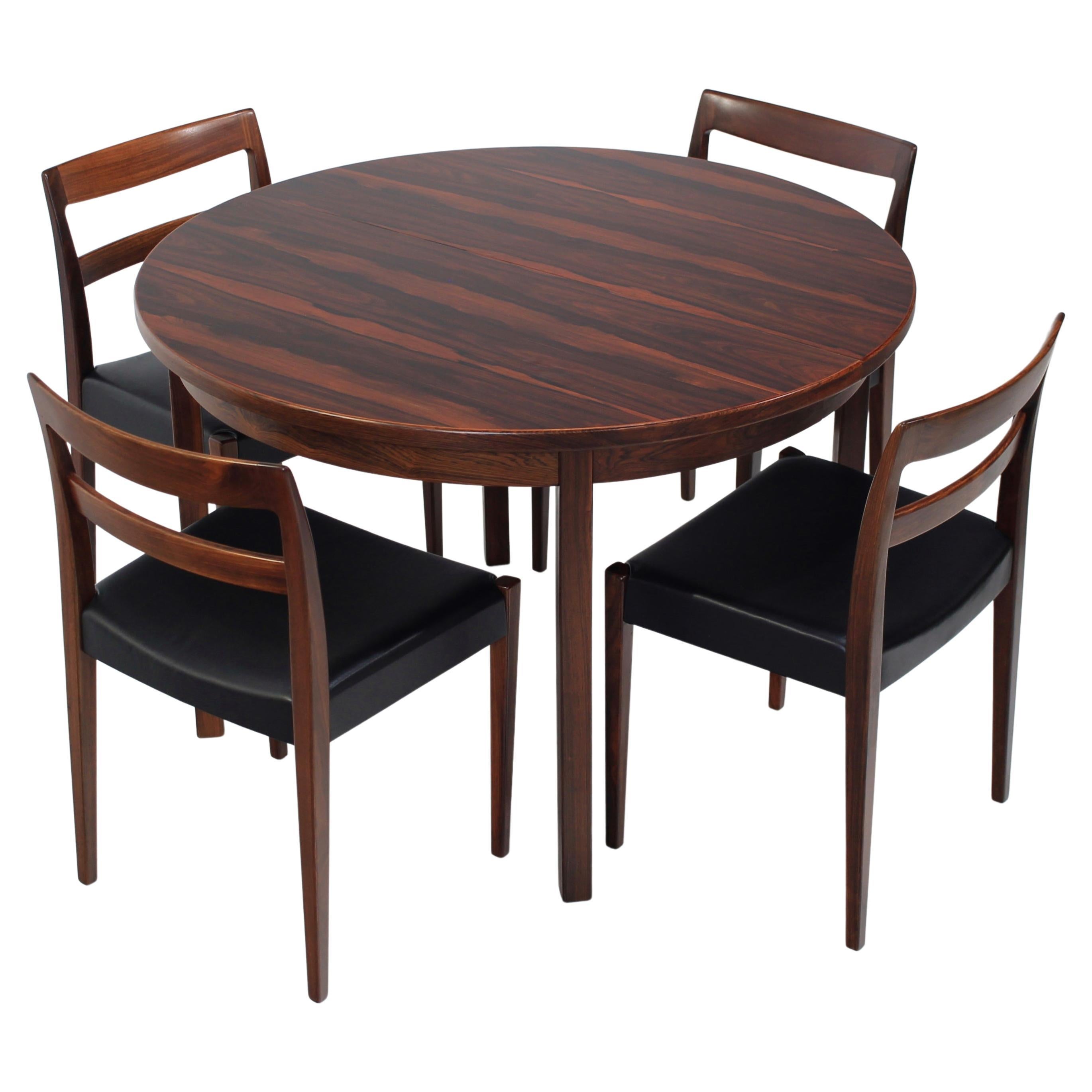 Mid-Century Rosewood Dining Set Table and Chairs by Nils Jonsson