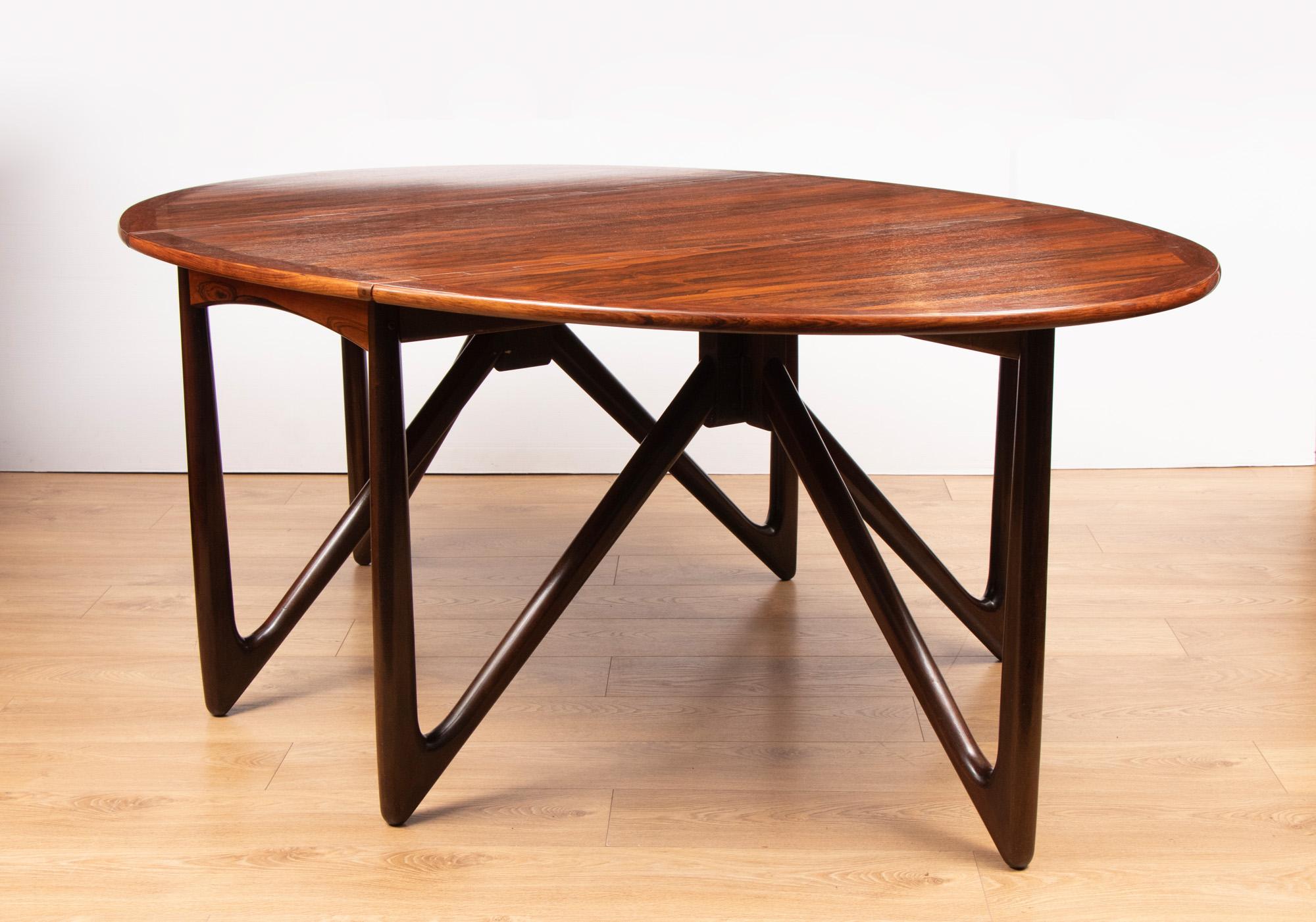 Mid-Century Modern Mid Century Rosewood Dining Table by Niels Koefoed For Sale