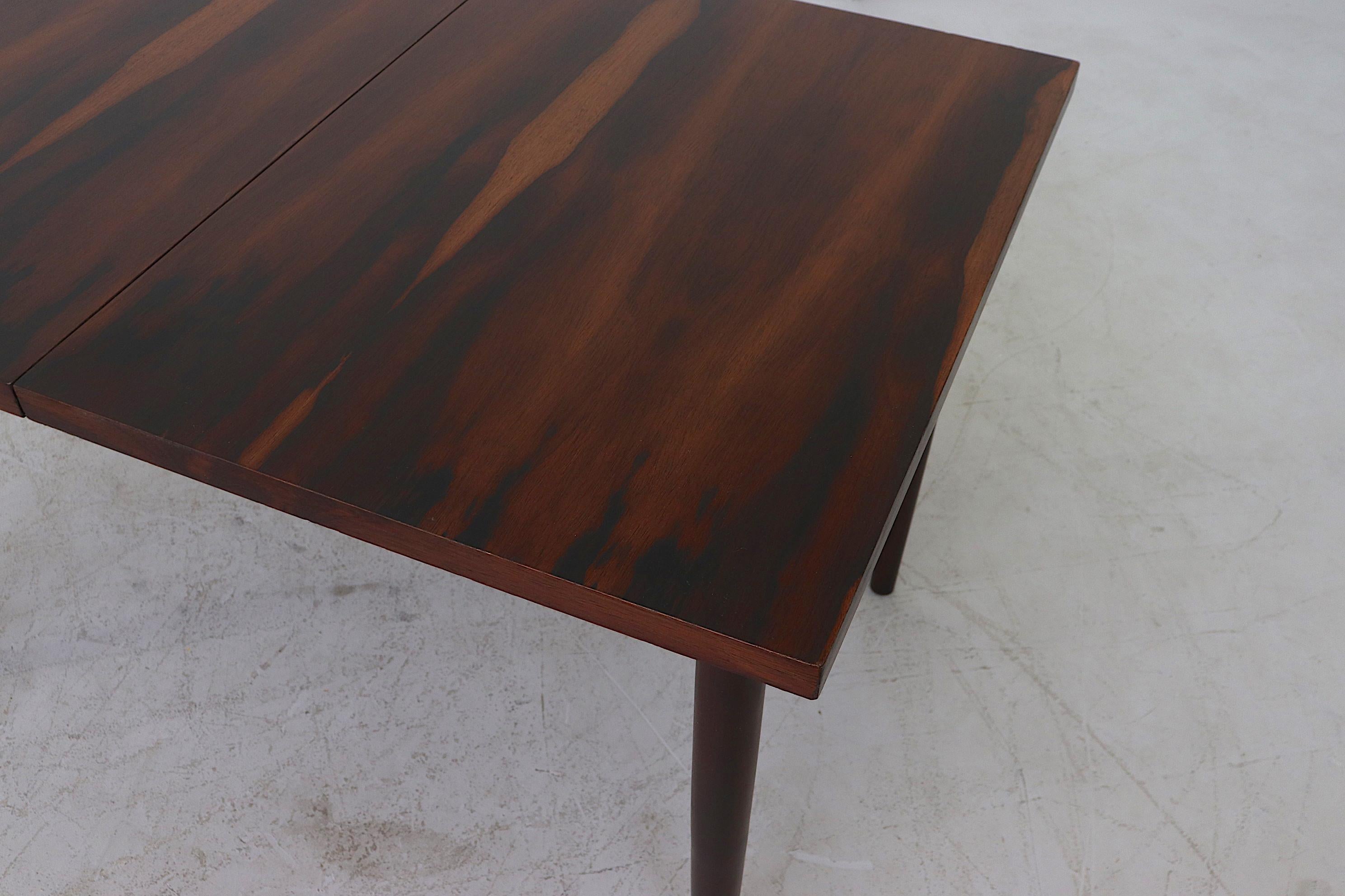 Midcentury Rosewood Dining Table with Hidden Leaf 4