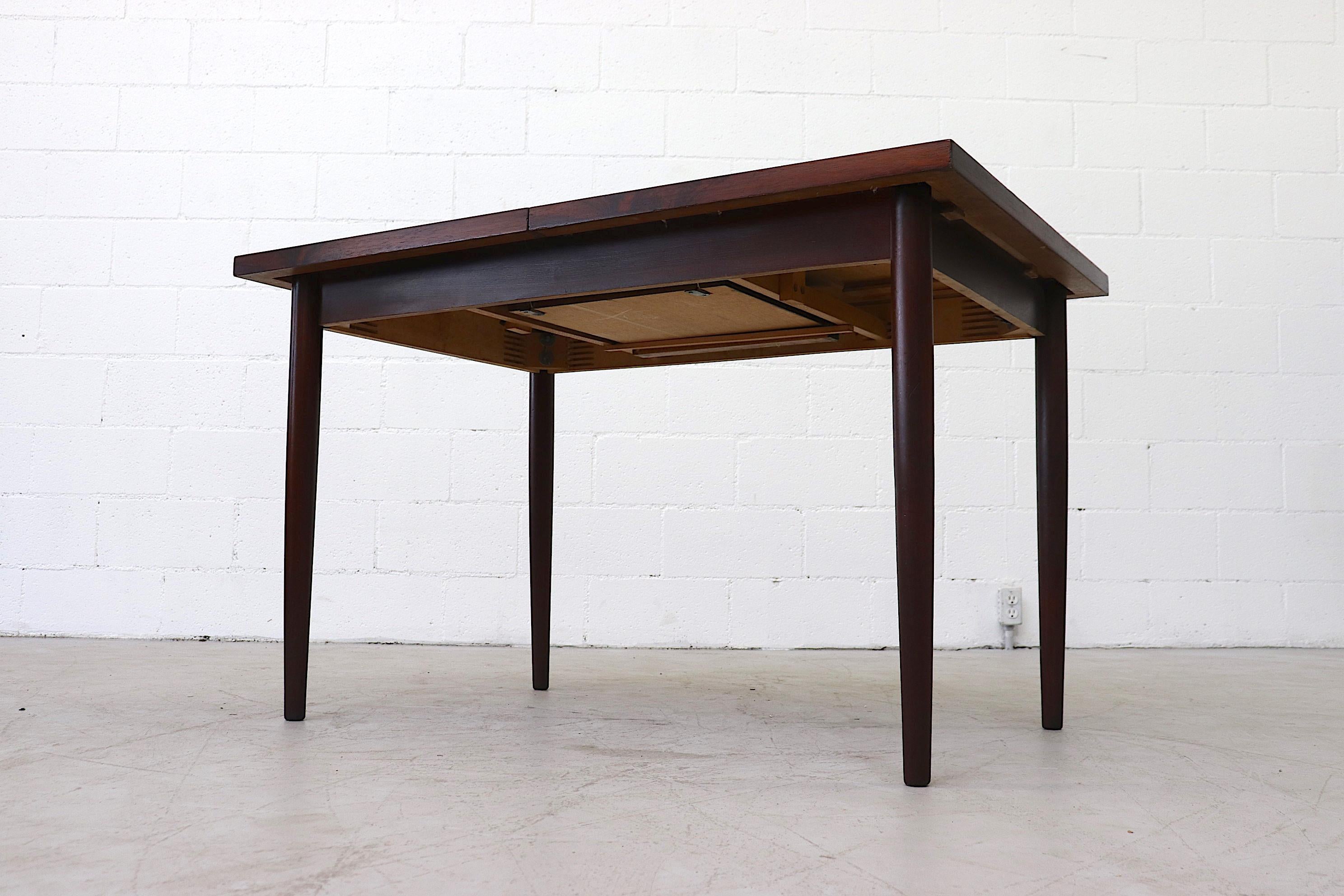 Midcentury Rosewood Dining Table with Hidden Leaf 3