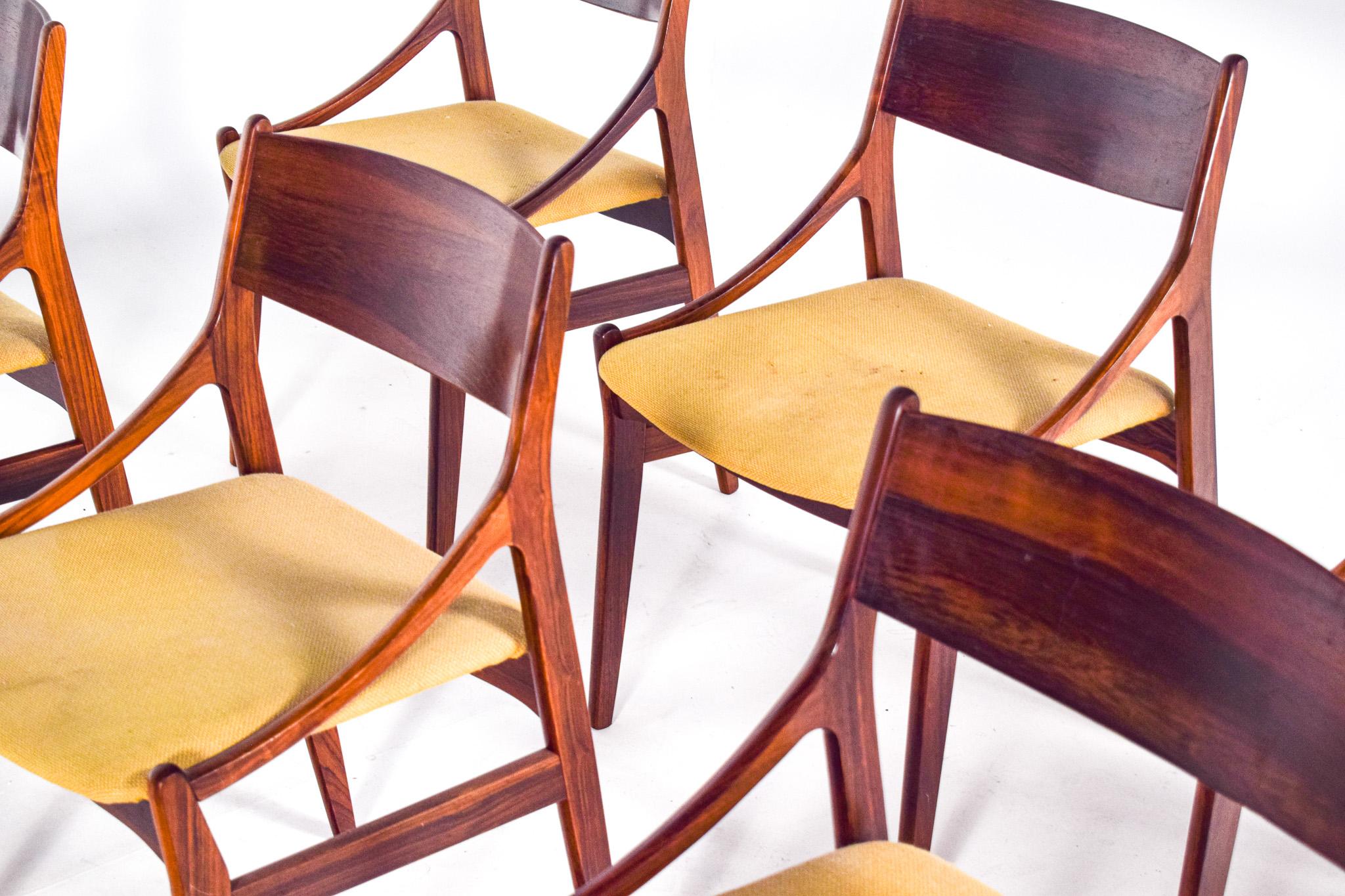 Danish Mid-Century Rosewood Dinning Chairs by Vestervig Erikson for Brdr. Tromborg For Sale