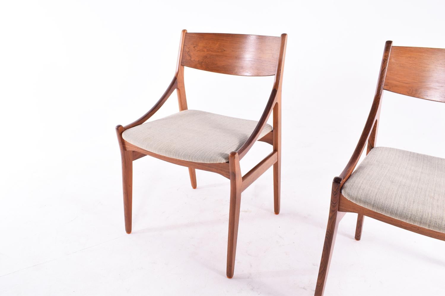 Midcentury Rosewood Dinning Chairs by Vestervig Erikson for Brdr. Tromborg In Good Condition In Lisboa, Lisboa