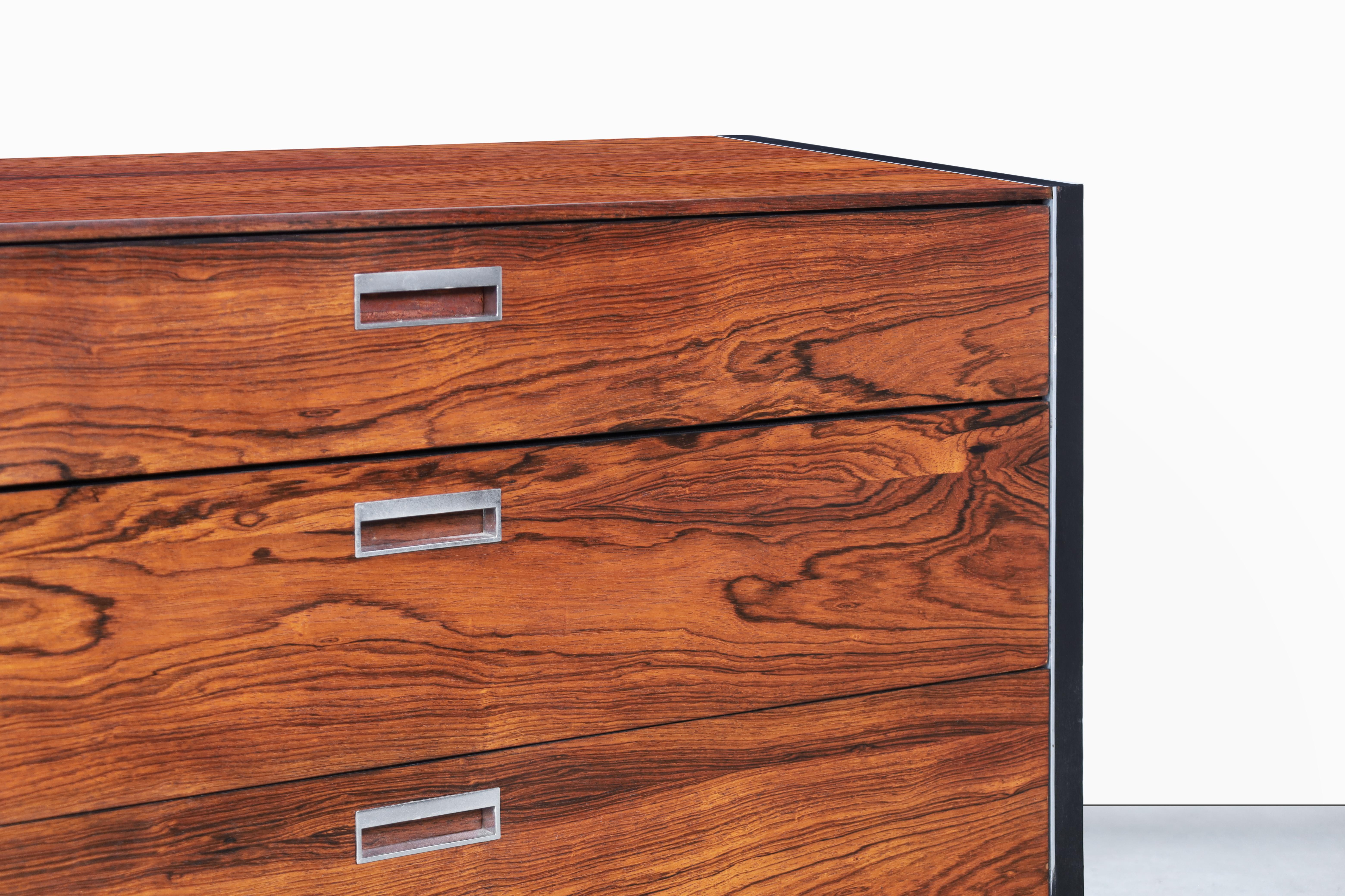 Aluminum Mid-Century Rosewood Dresser by Robert Baron for Glenn of California