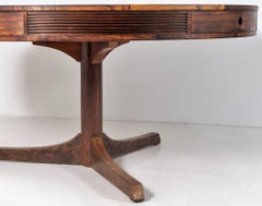 Mid Century Rosewood Drum 6 Person Round Dining Table By Robert Heritage