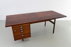 Mid-Century Rosewood Executive Desk with Y Pulls by Jens Risom, 1960s.