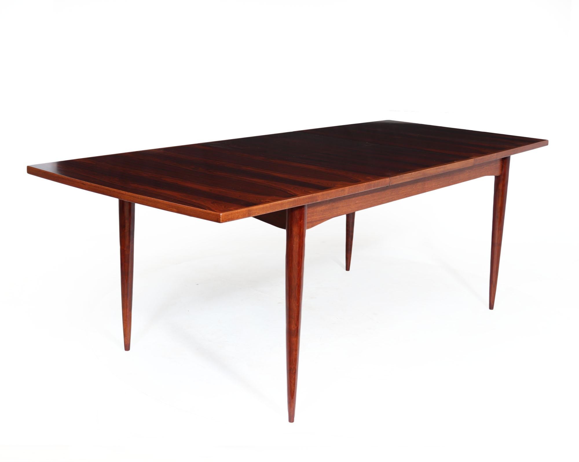 French Midcentury Rosewood Extending Table For Sale