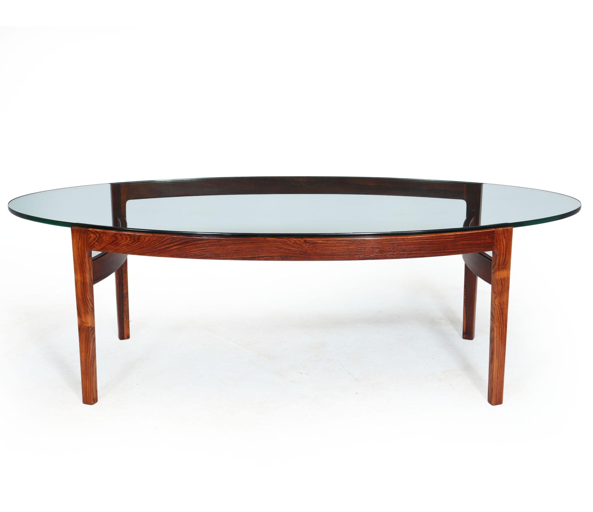 Mid-Century Modern Midcentury Rosewood Frame Coffee Table