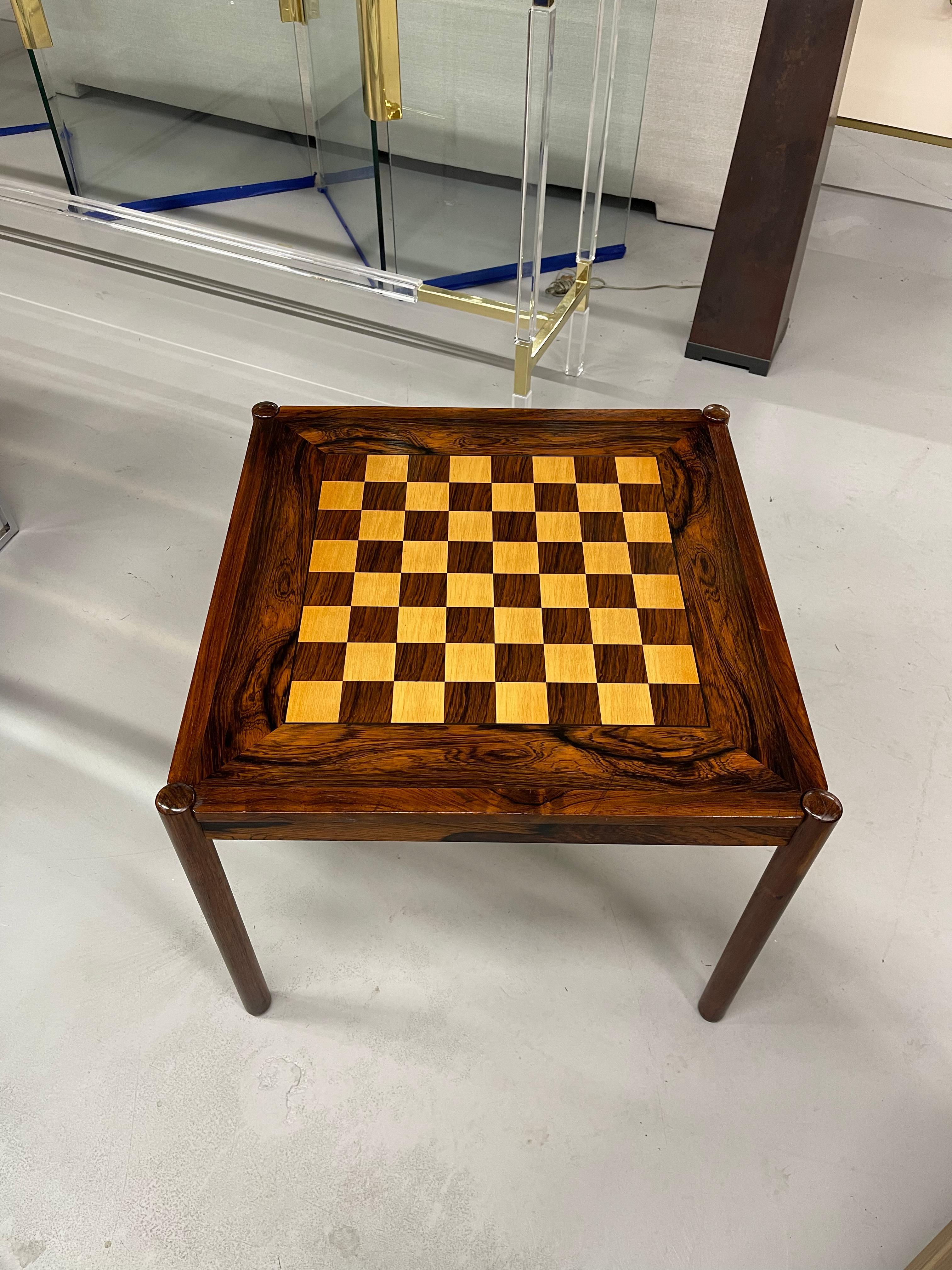 Mid Century Rosewood Game Table For Sale 1