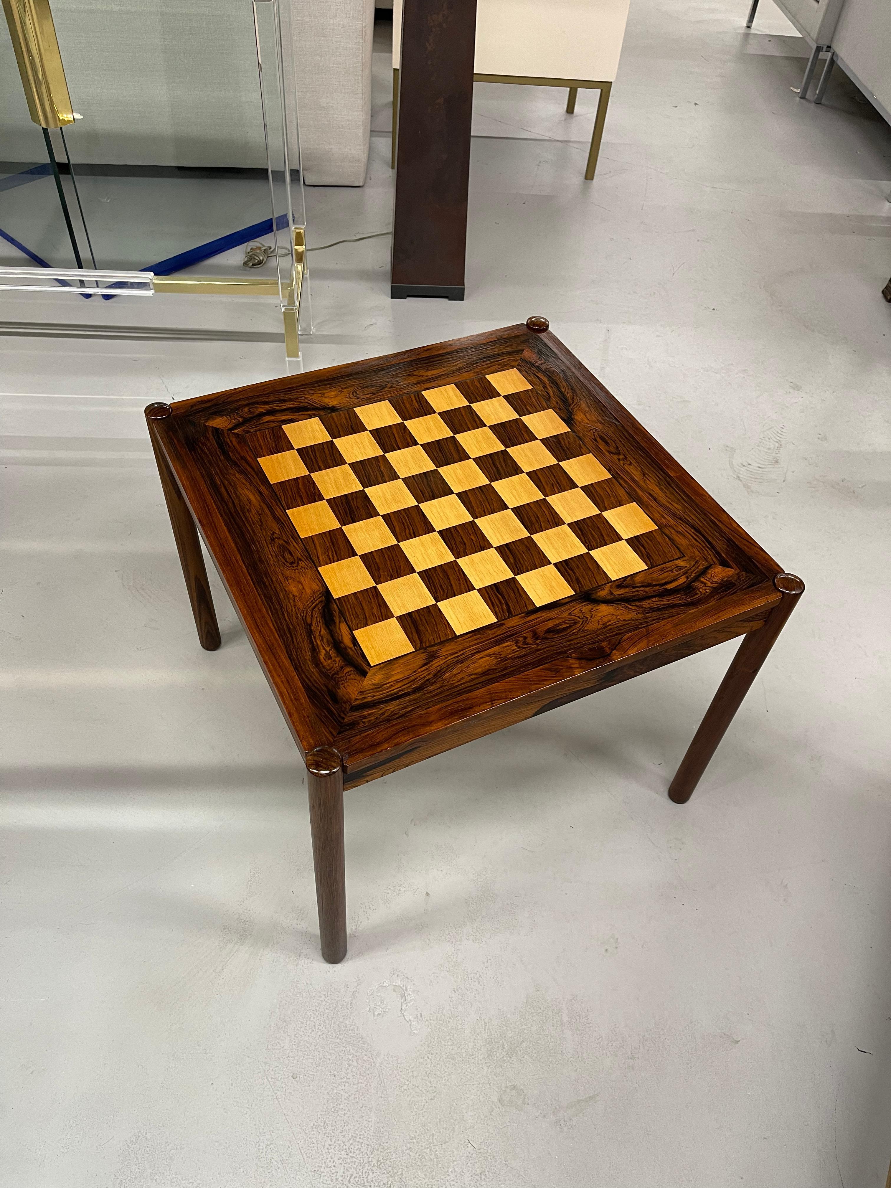Mid Century Rosewood Game Table For Sale 2